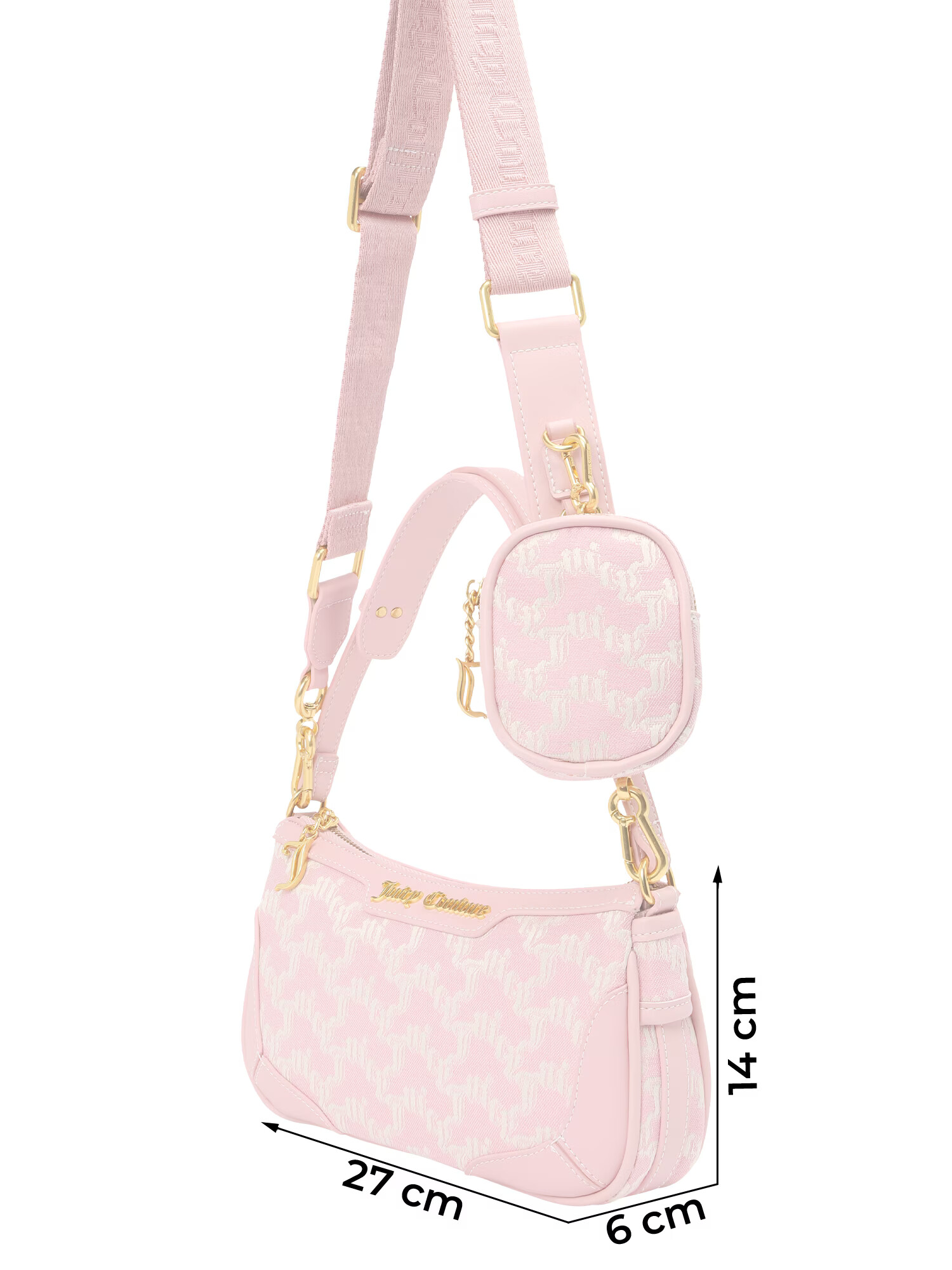 Juicy Couture Torba za čez ramo 'Wisteria' kremna / svetlo roza - Pepit.si