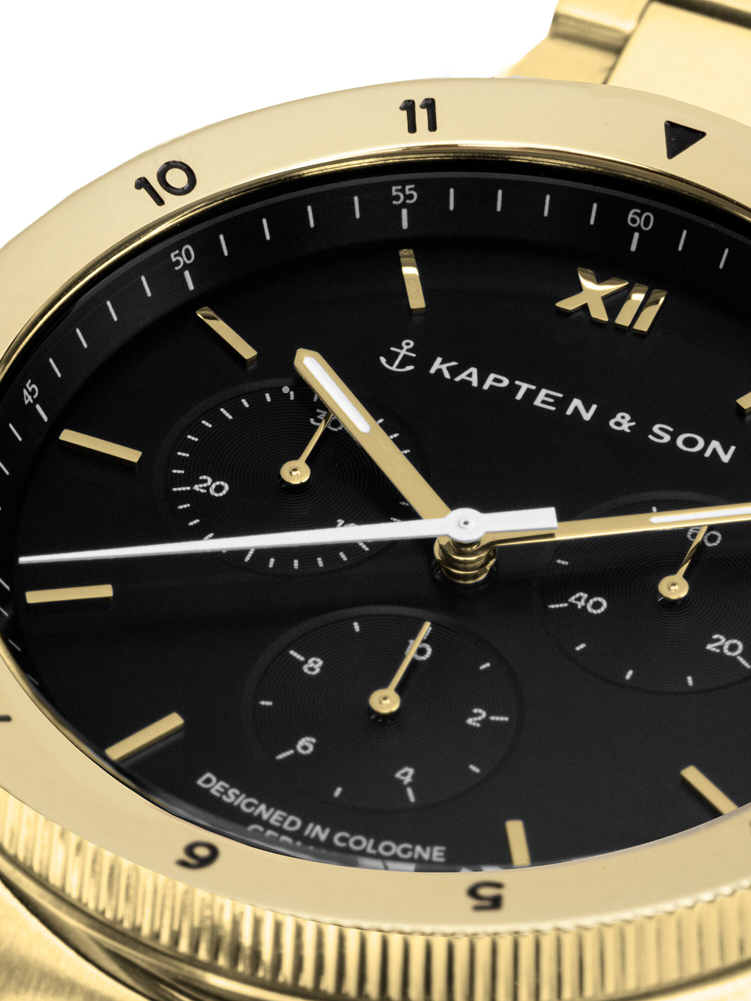 Kapten & Son Analogna ura 'Rise Small Gold Black Steel' zlata / črna - Pepit.si