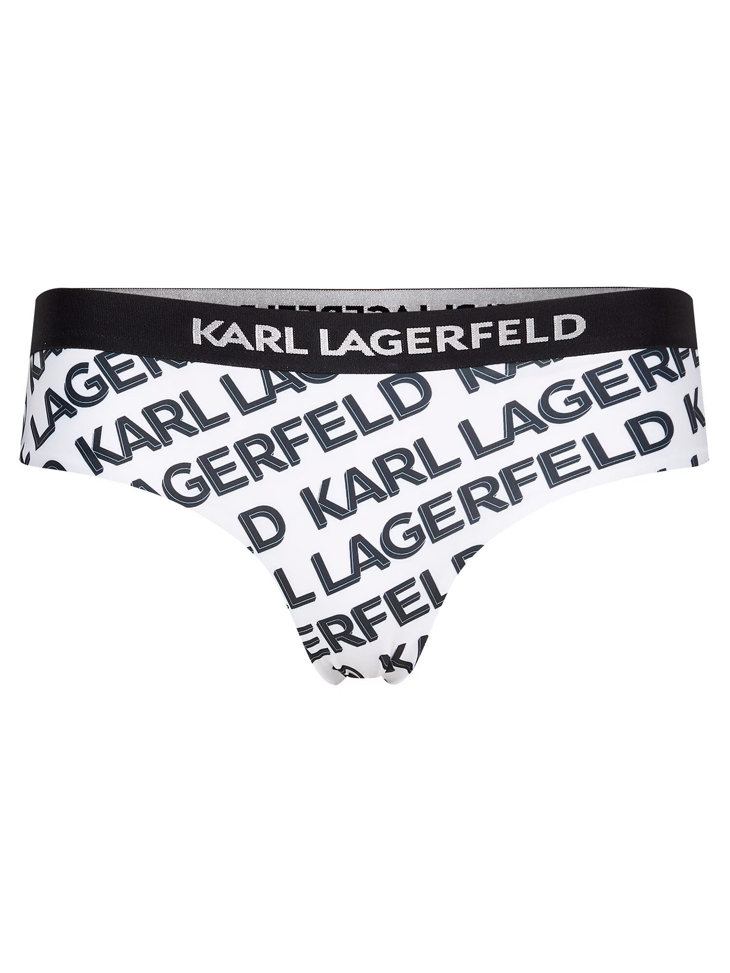 Karl Lagerfeld Bikini hlačke črna / bela - Pepit.si