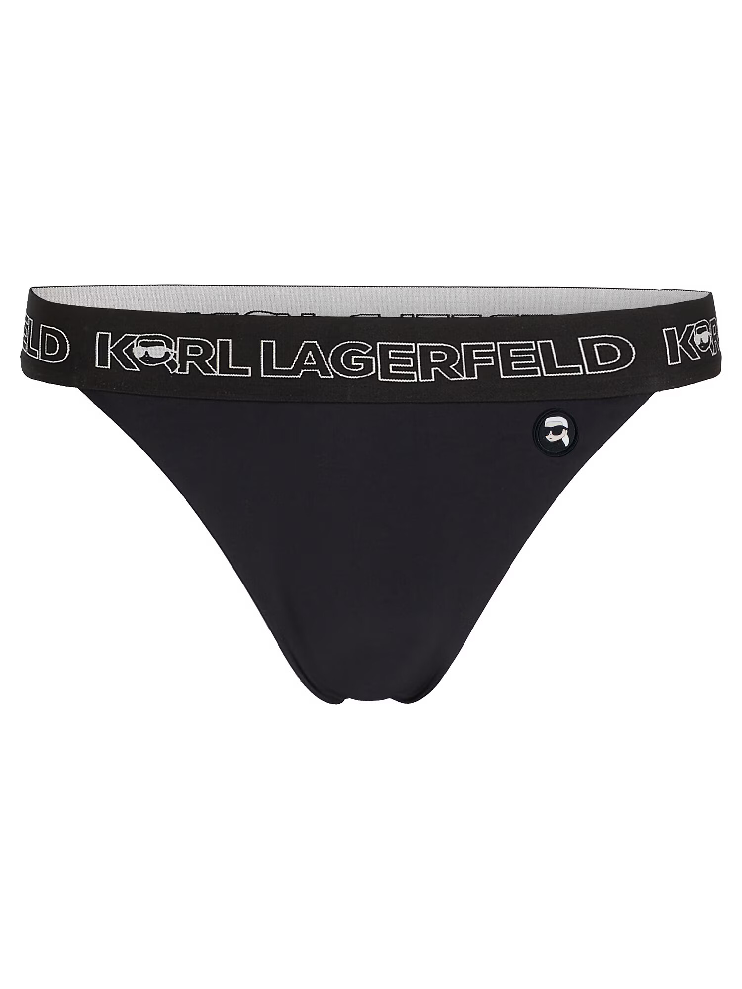 Karl Lagerfeld Bikini hlačke črna / bela - Pepit.si