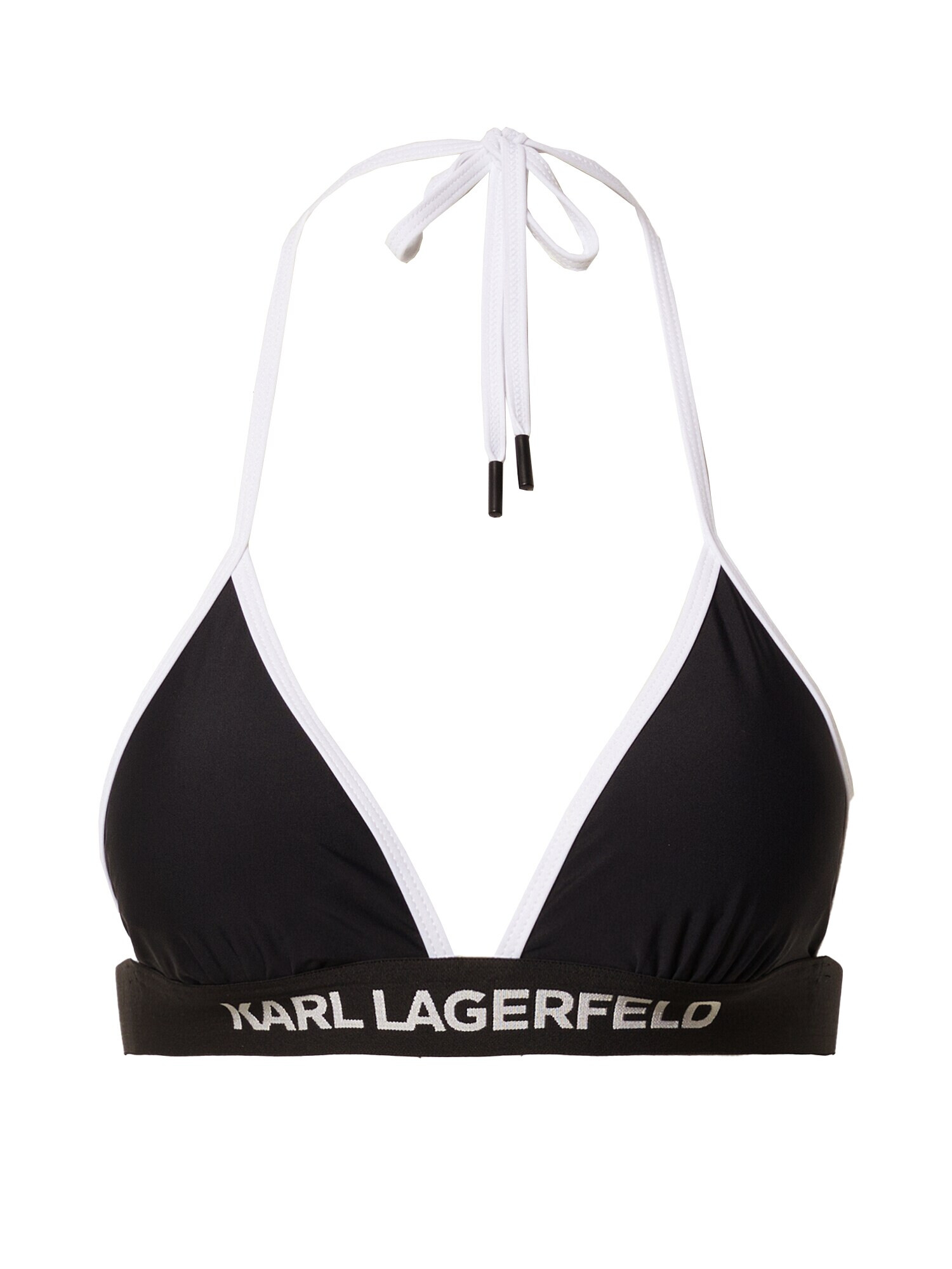 Karl Lagerfeld Bikini zgornji del črna / bela - Pepit.si