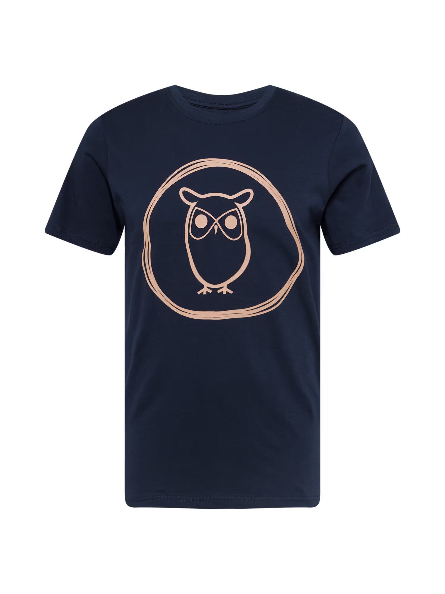 KnowledgeCotton Apparel Majica 'Owl' nude / mornarska - Pepit.si