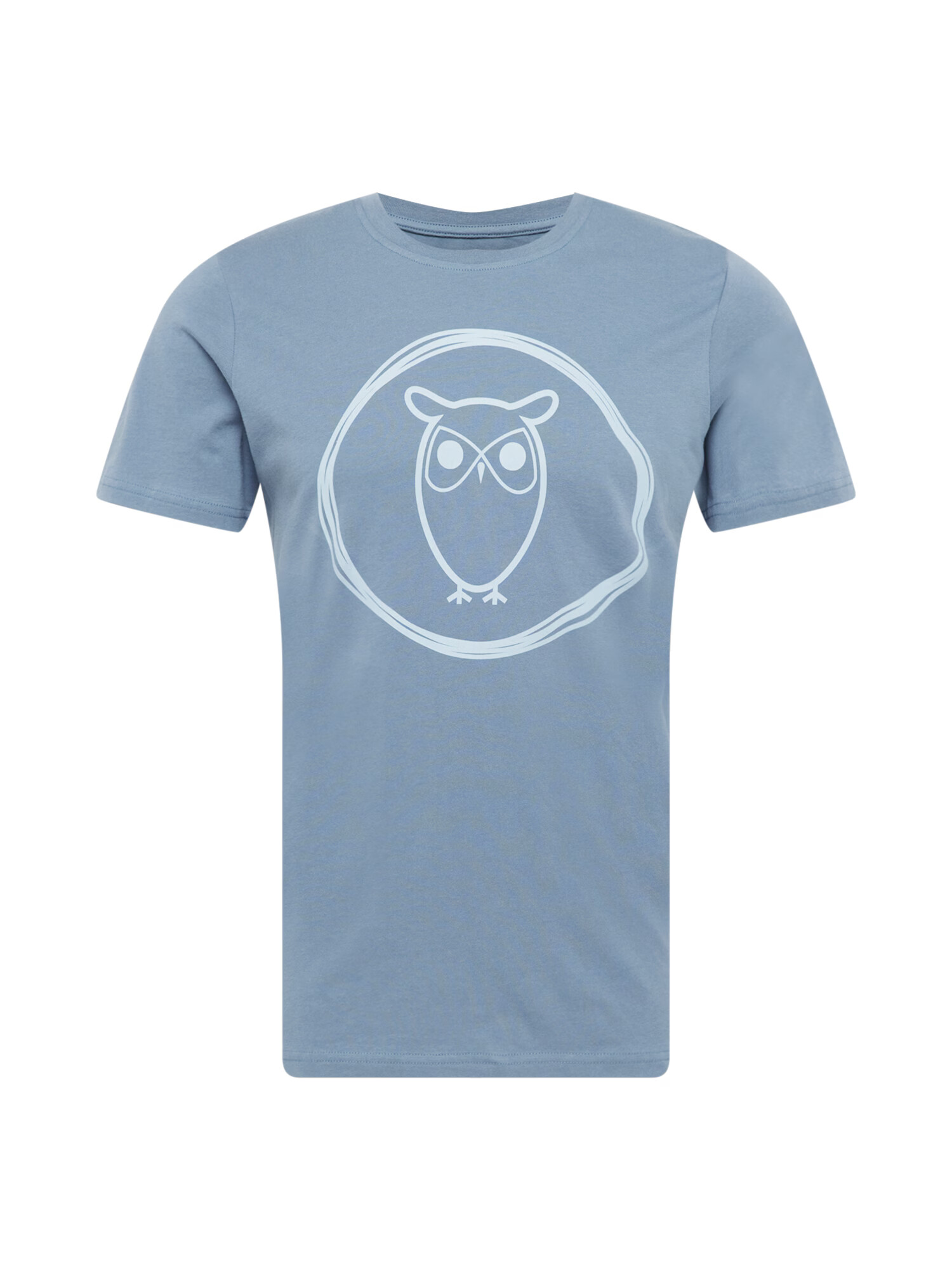 KnowledgeCotton Apparel Majica 'Owl' svetlo modra / bela - Pepit.si