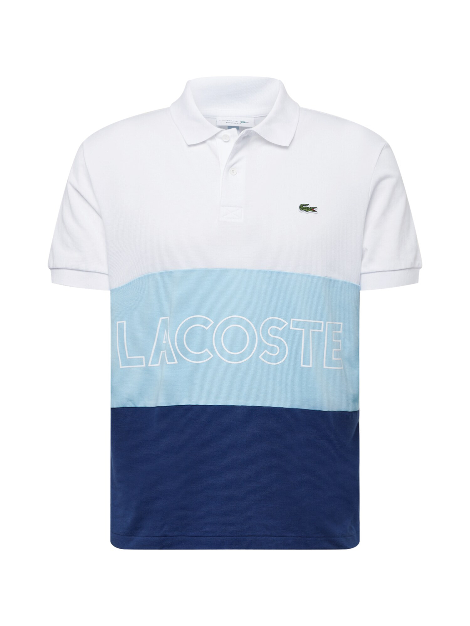 LACOSTE Majica bela / temno modra / svetlo modra - Pepit.si