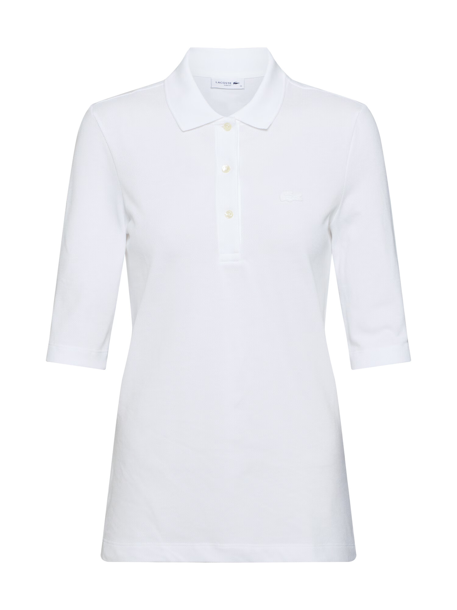 LACOSTE Majica 'CHEMISE COL BORD-COTES MA' bela - Pepit.si