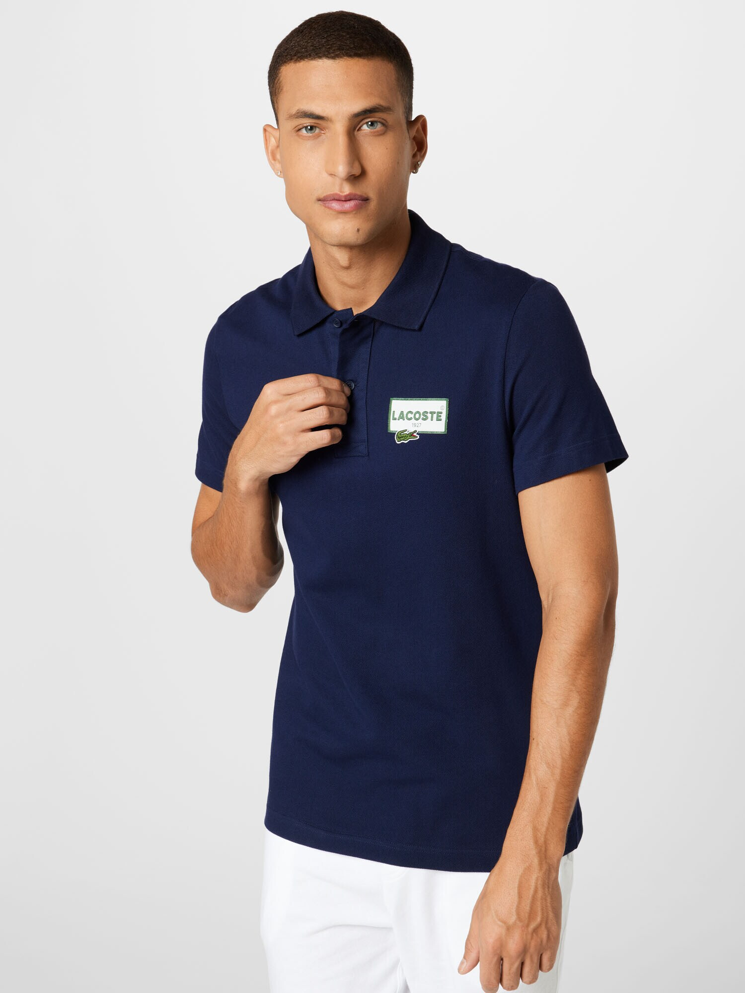 LACOSTE Majica marine / zelena / bela - Pepit.si