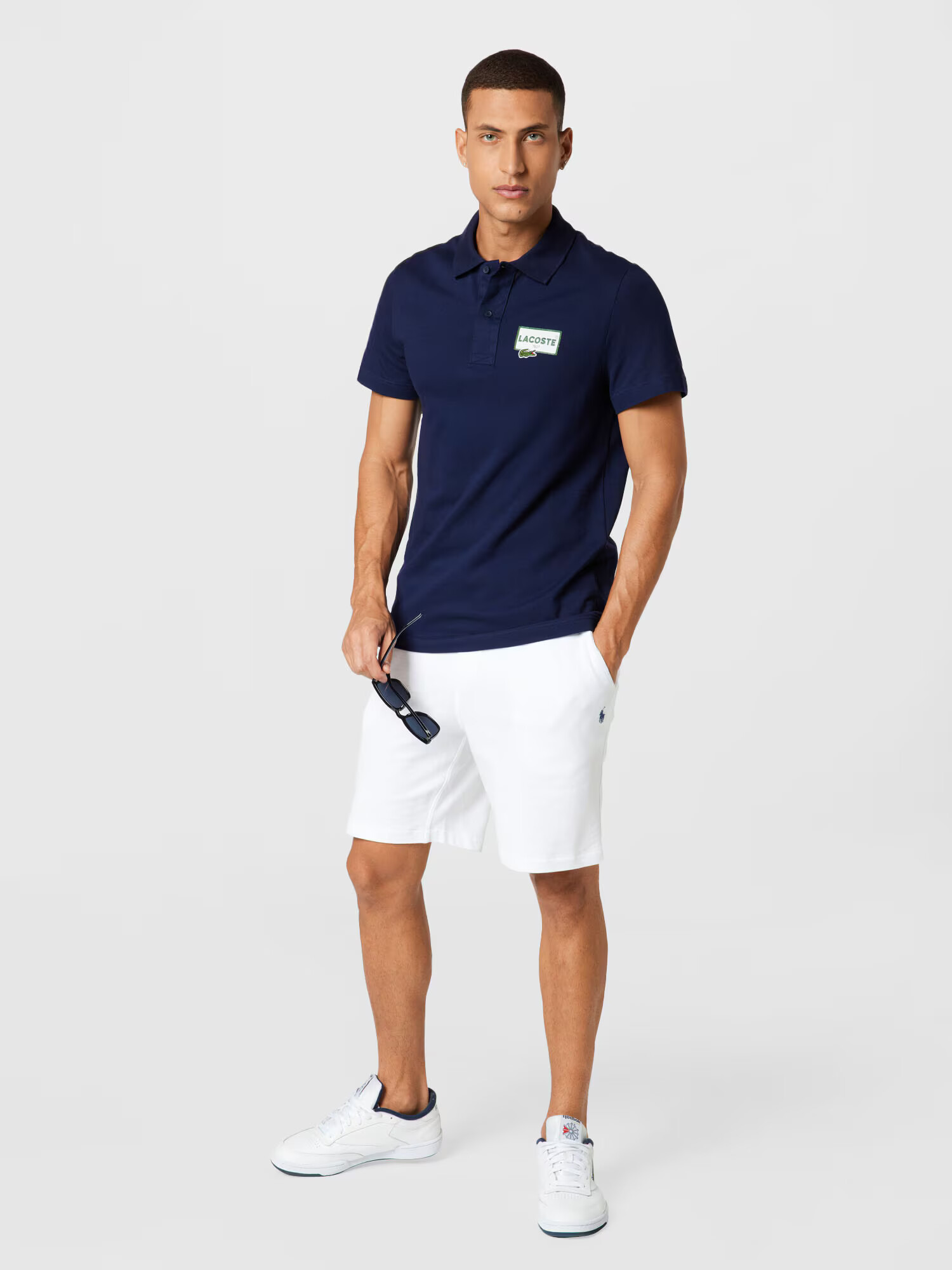 LACOSTE Majica marine / zelena / bela - Pepit.si