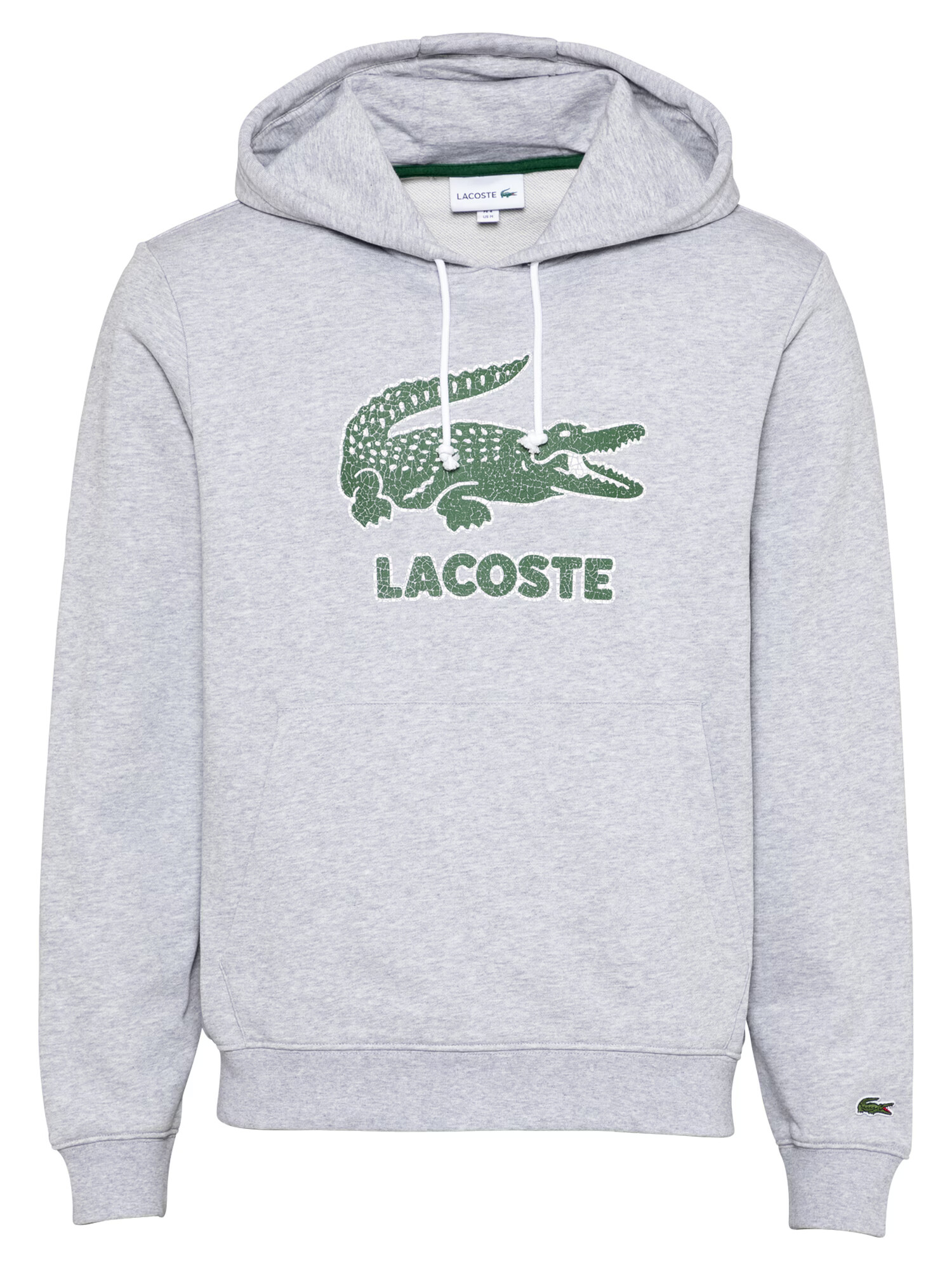 LACOSTE Majica pegasto siva / travnato zelena / bela - Pepit.si