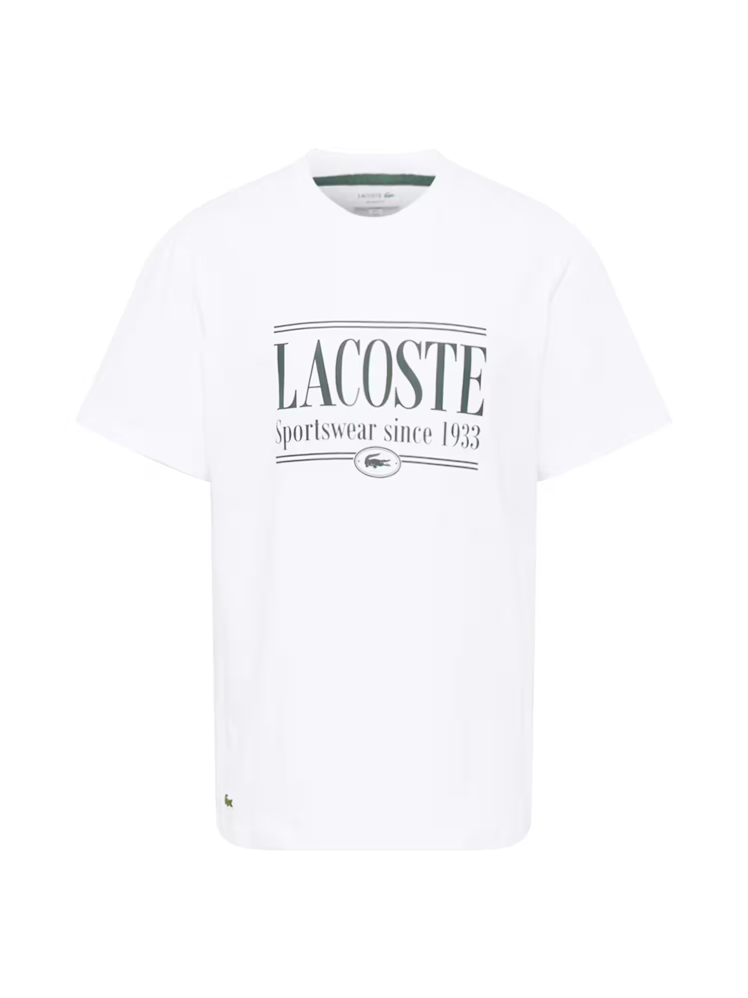 LACOSTE Majica temno zelena / bela - Pepit.si