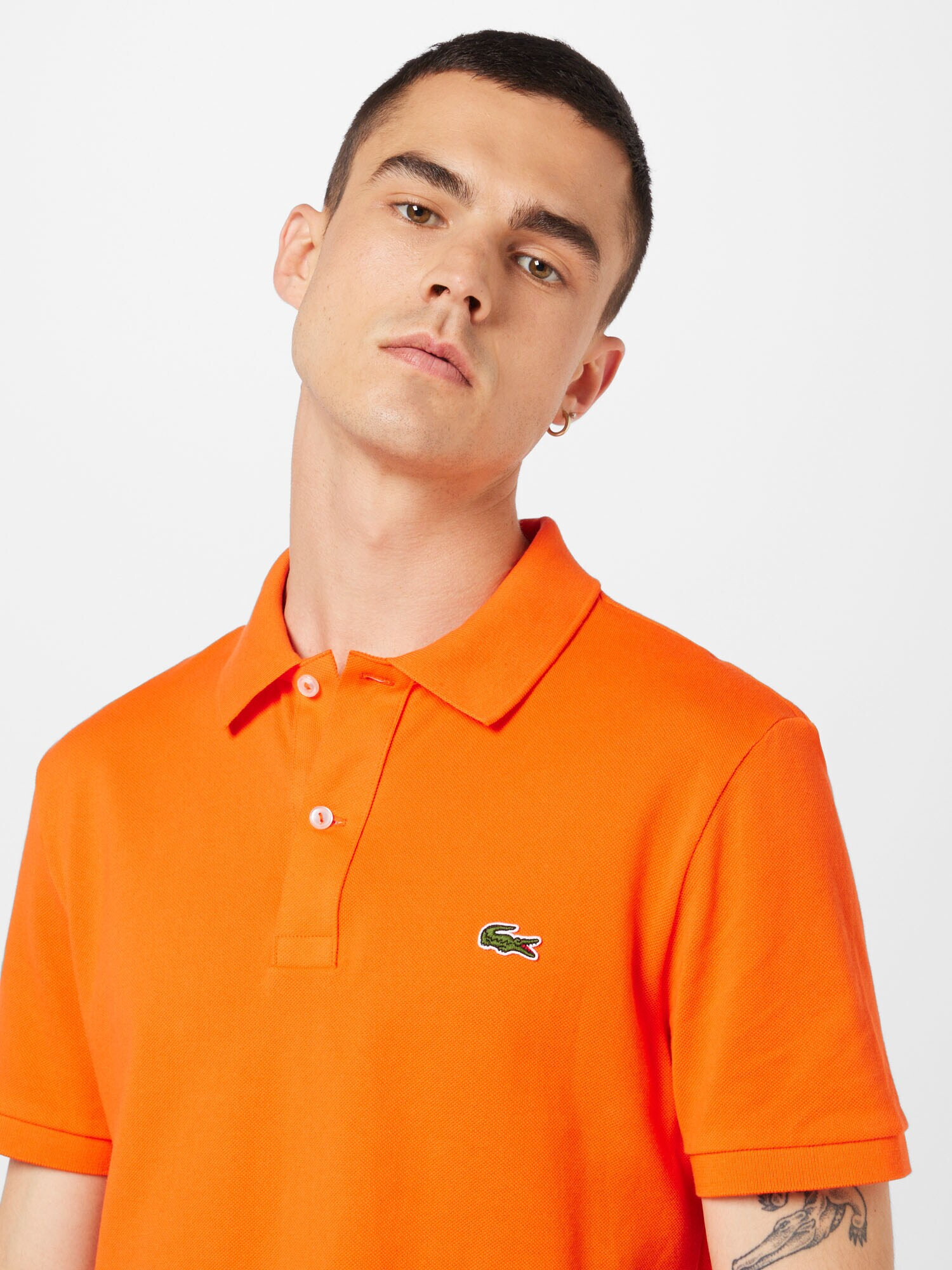 LACOSTE Majica temno zelena / neonsko oranžna / bela - Pepit.si