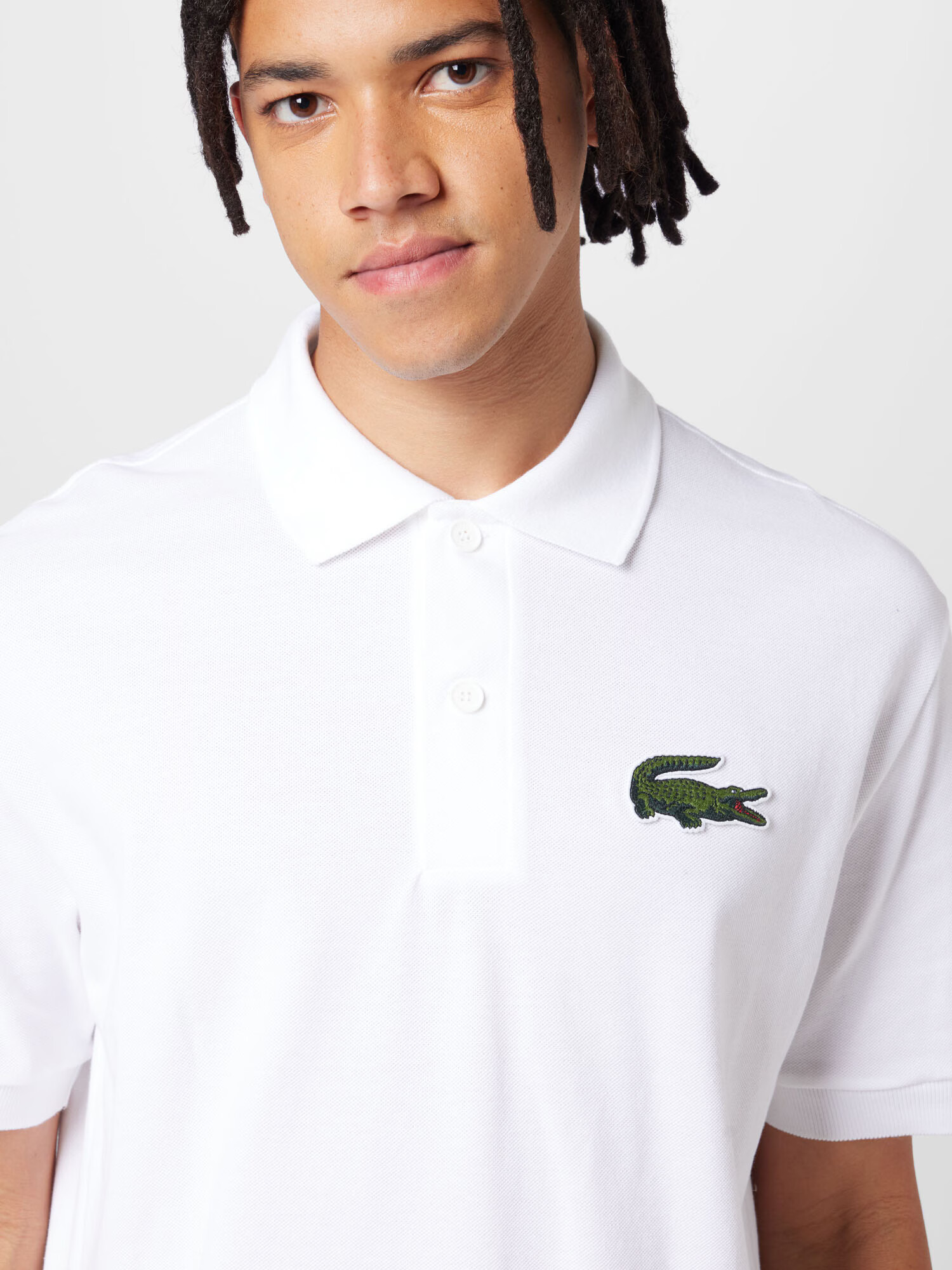 LACOSTE Majica zelena / bela - Pepit.si