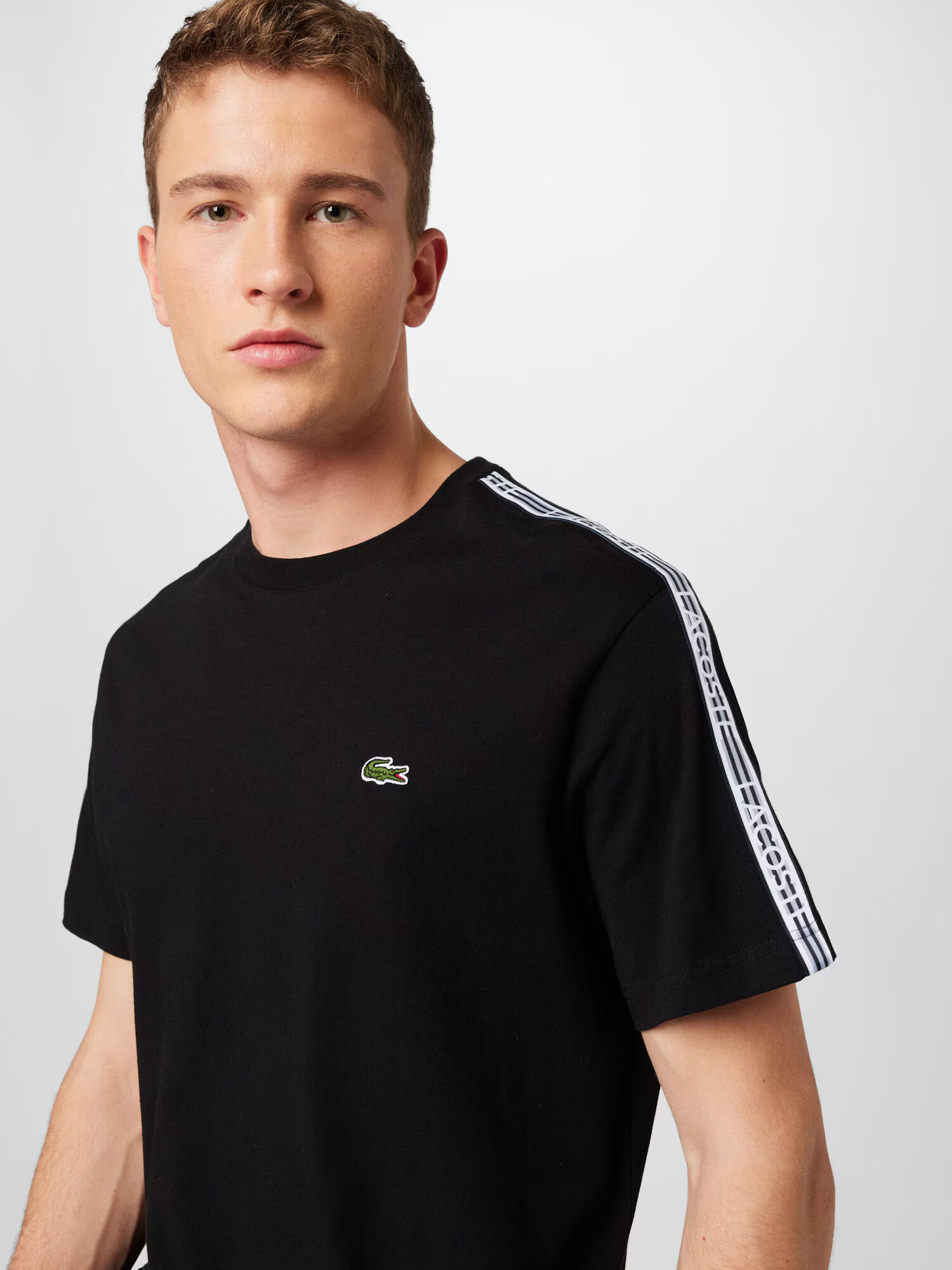 LACOSTE Majica temno zelena / črna / bela - Pepit.si