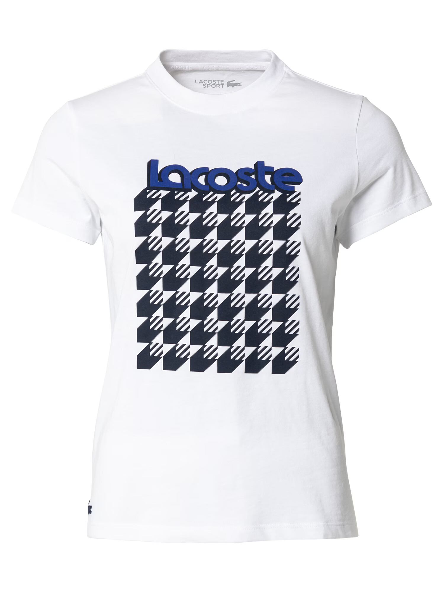 Lacoste Sport Funkcionalna majica bela / modra / ultra mornarsko modra - Pepit.si