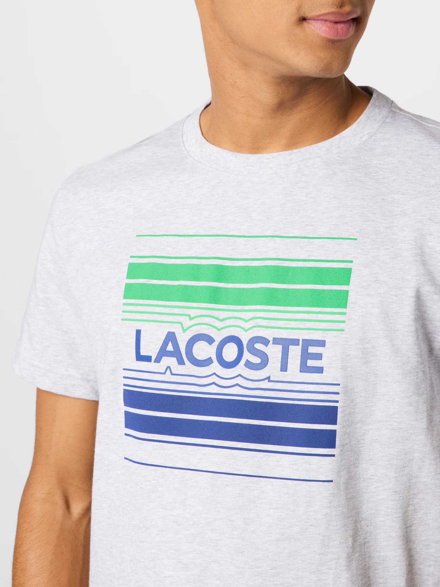 Lacoste Sport Funkcionalna majica pegasto siva / zelena / modra - Pepit.si