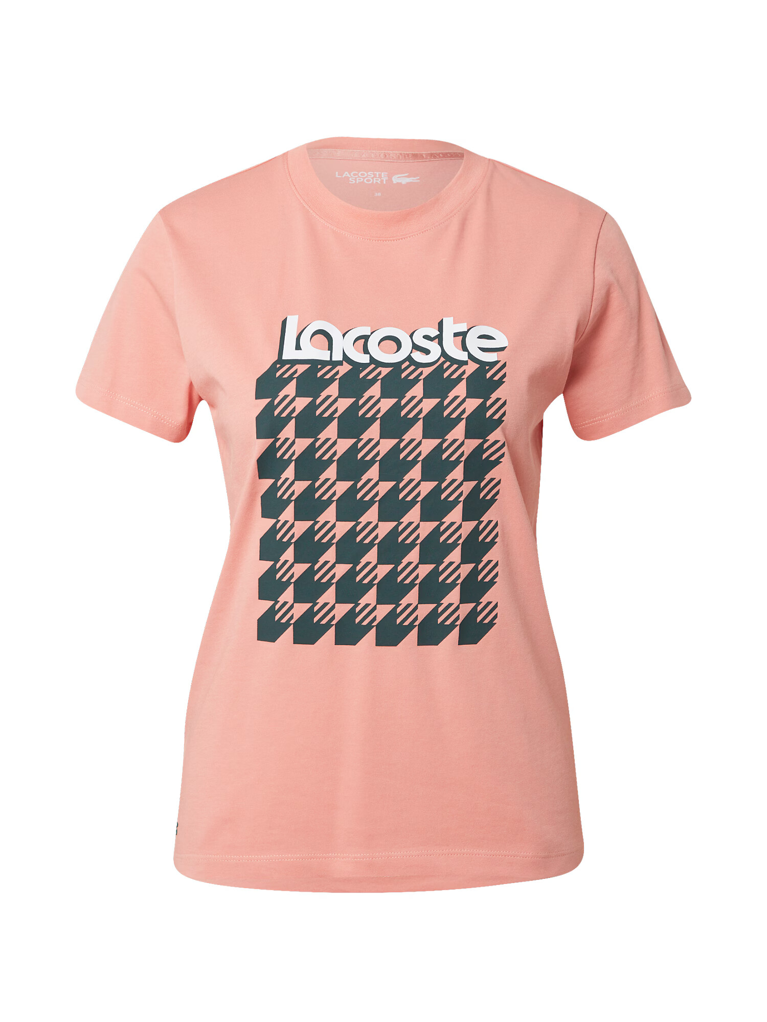 Lacoste Sport Funkcionalna majica svetlo roza / temno zelena / bela - Pepit.si