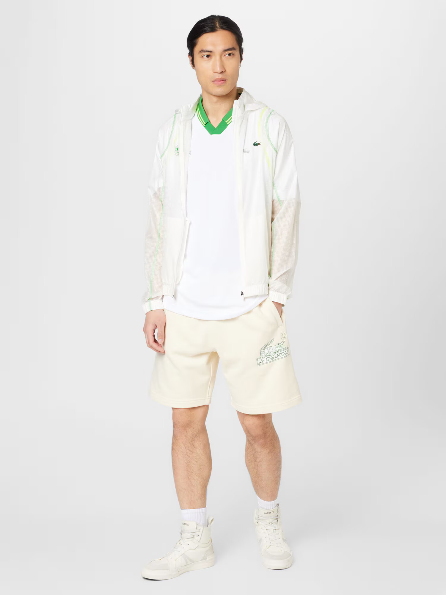 Lacoste Sport Funkcionalna majica zelena / svetlo zelena / bela - Pepit.si