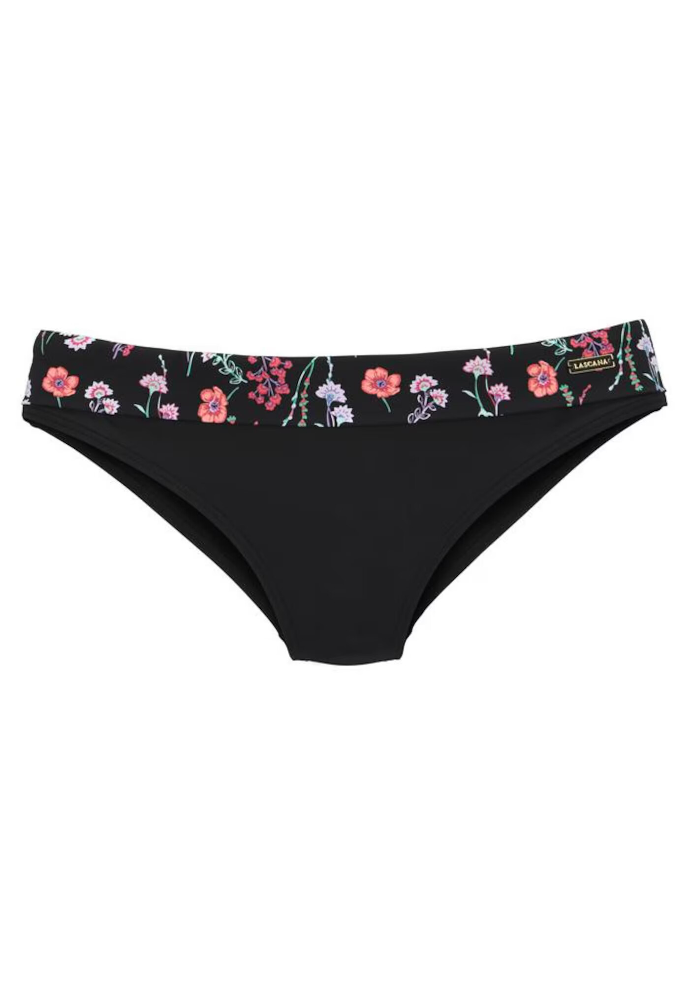 LASCANA Bikini hlačke 'Bloom' zelena / rdeča / črna - Pepit.si