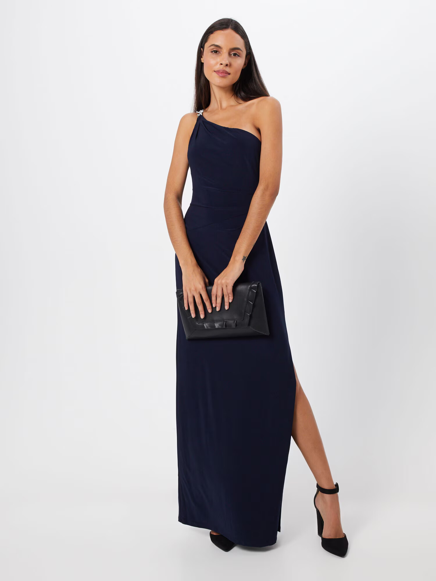 Lauren Ralph Lauren Večerna obleka 'BELINA-ONE SHOULDER-EVENING DRESS' mornarska - Pepit.si