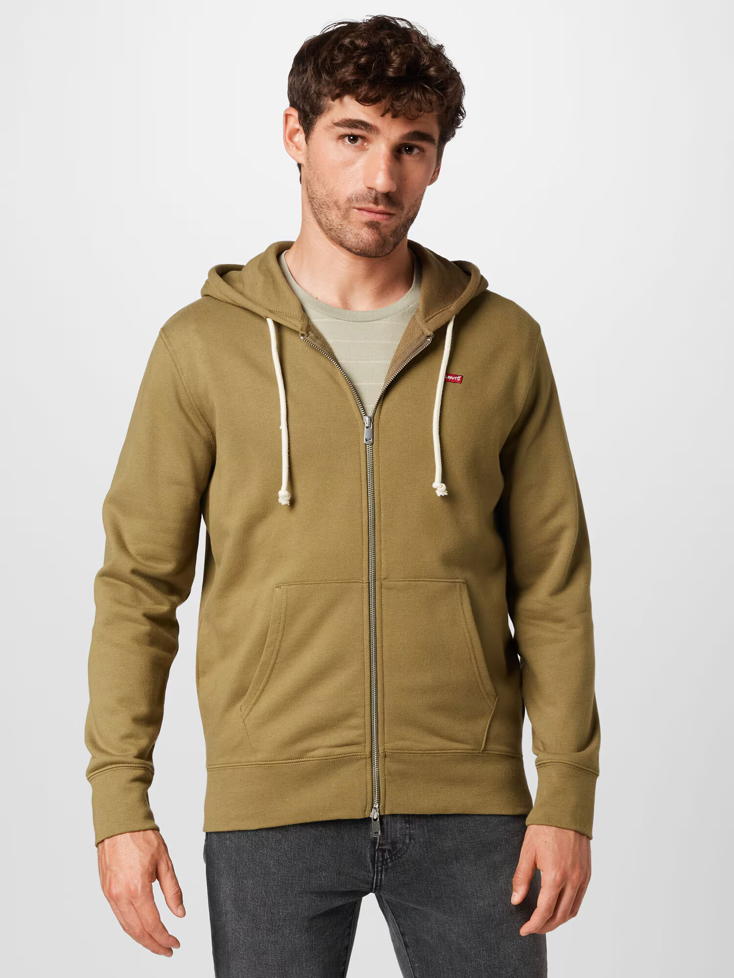 LEVI'S Jopa na zadrgo 'NEW ORIGINAL ZIP UP NEUTRALS' oliva - Pepit.si