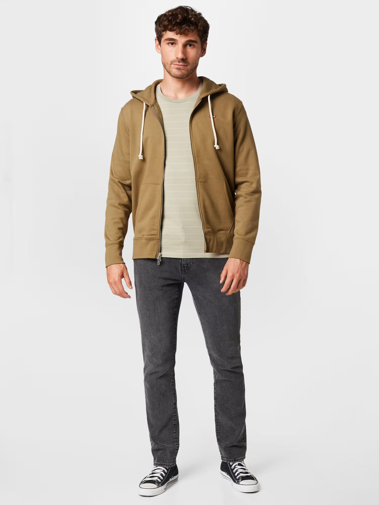 LEVI'S Jopa na zadrgo 'NEW ORIGINAL ZIP UP NEUTRALS' oliva - Pepit.si