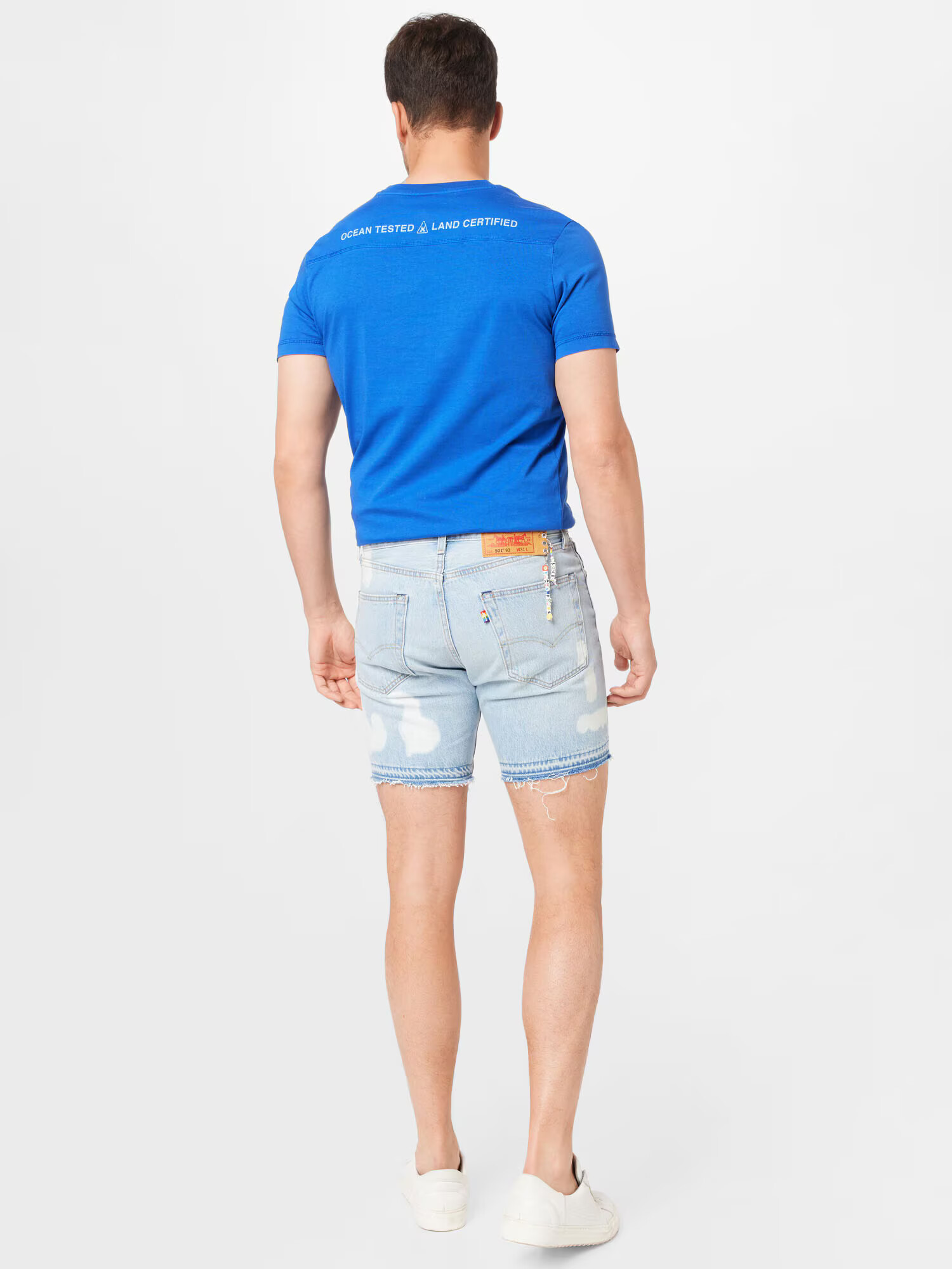 LEVI'S Kavbojke '501® '93 SHORTS LIGHT INDIGO - FLAT FINISH' svetlo modra / bela - Pepit.si