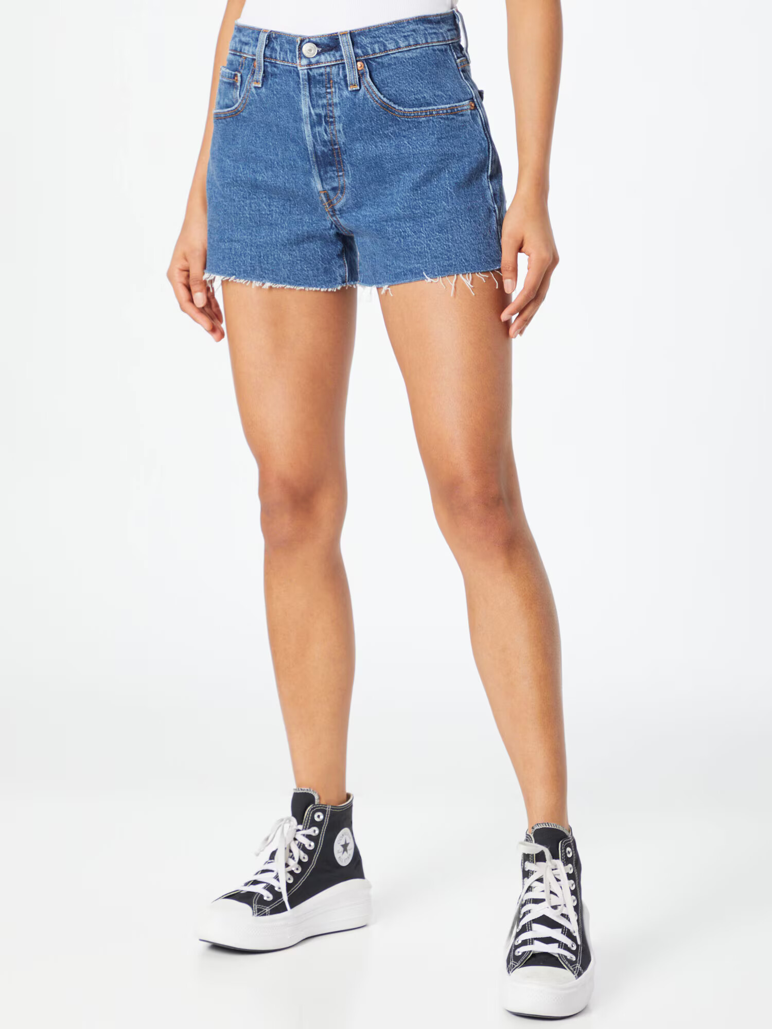 LEVI'S Kavbojke '501® ORIGINAL SHORT MED INDIGO - FLAT FINISH' moder denim - Pepit.si