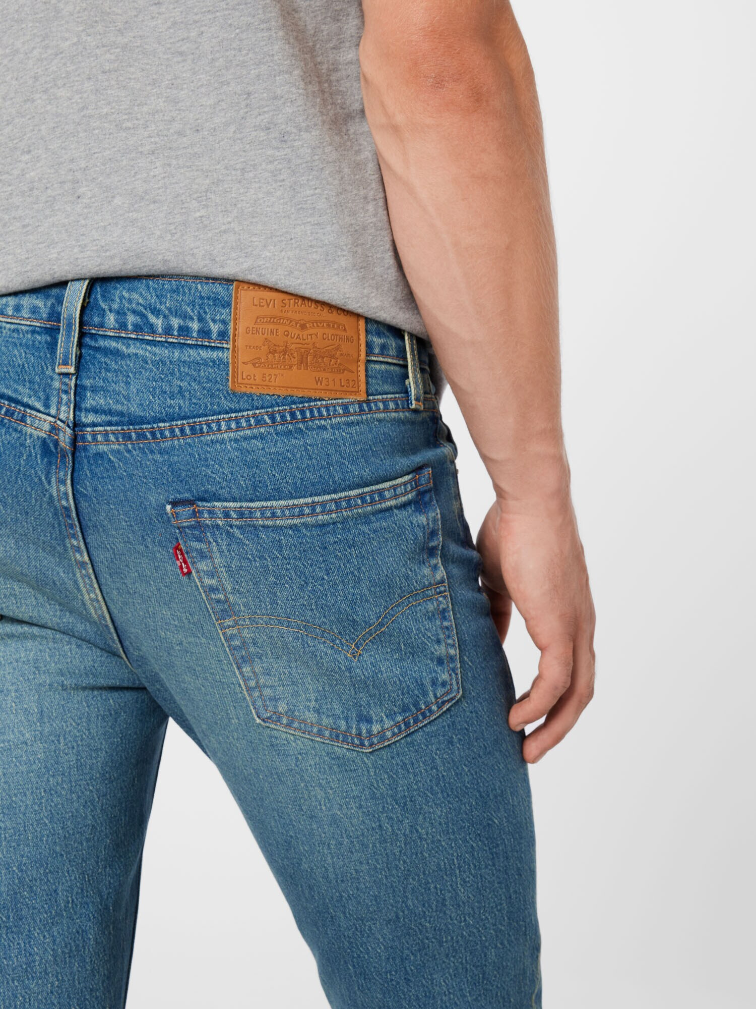 LEVI'S Kavbojke '527™ SLIM BOOT CUT MED INDIGO - WORN IN' moder denim - Pepit.si