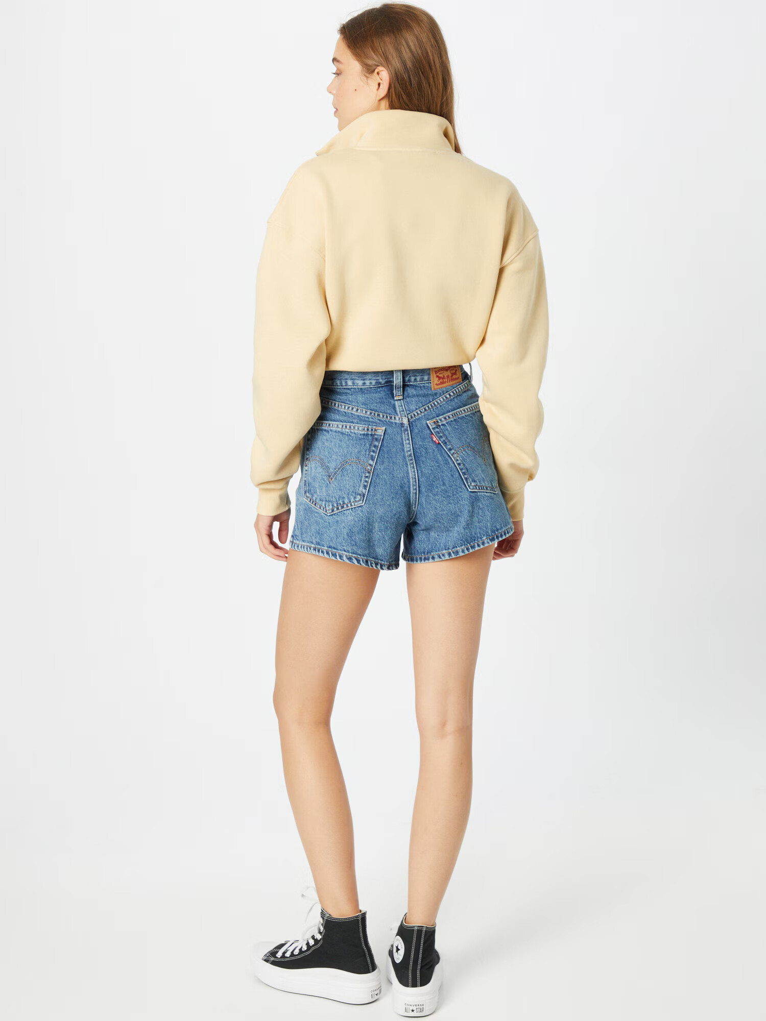 LEVI'S Kavbojke 'HIGH WAISTED MOM SHORT MED INDIGO - FLAT FINISH' moder denim - Pepit.si