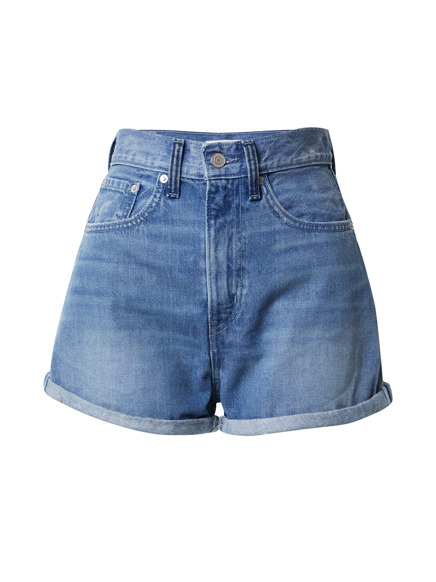 LEVI'S Kavbojke 'WLTRD HIGH LOOSE SHORTS MED INDIGO - WORN IN' moder denim - Pepit.si