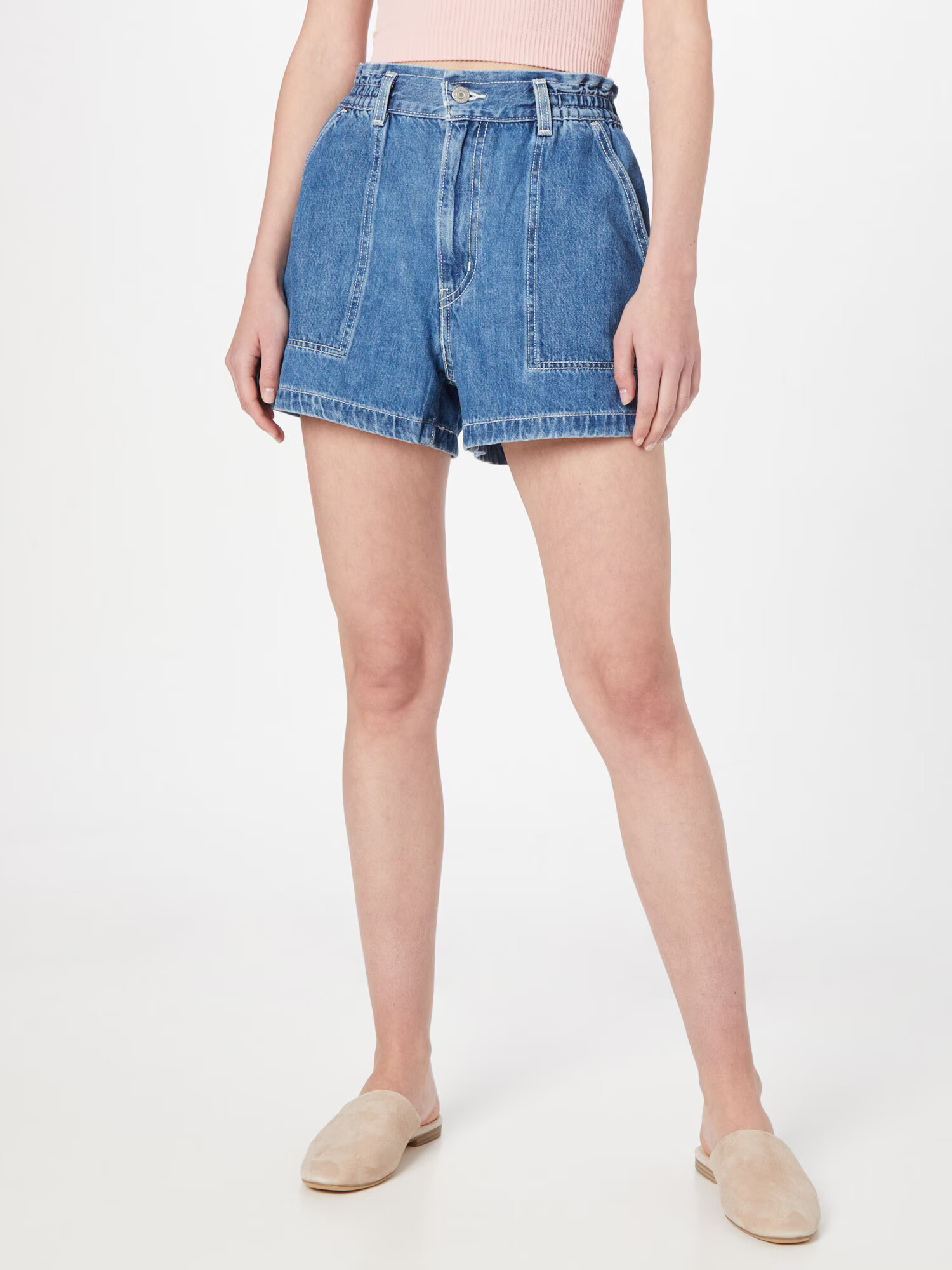 LEVI'S Kavbojke 'HIGH WAIST A LINE SHORT' moder denim - Pepit.si