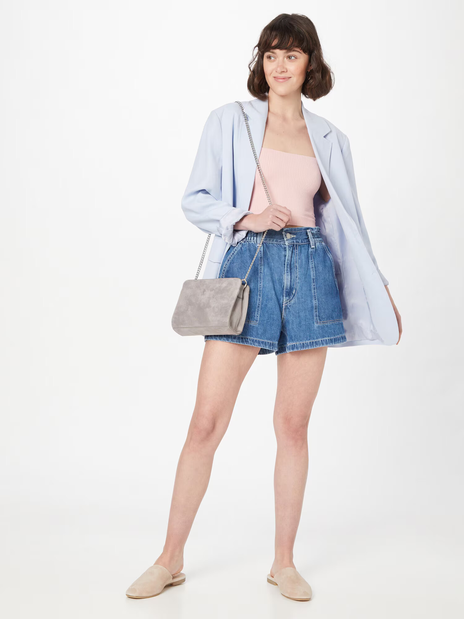 LEVI'S Kavbojke 'HIGH WAIST A LINE SHORT' moder denim - Pepit.si