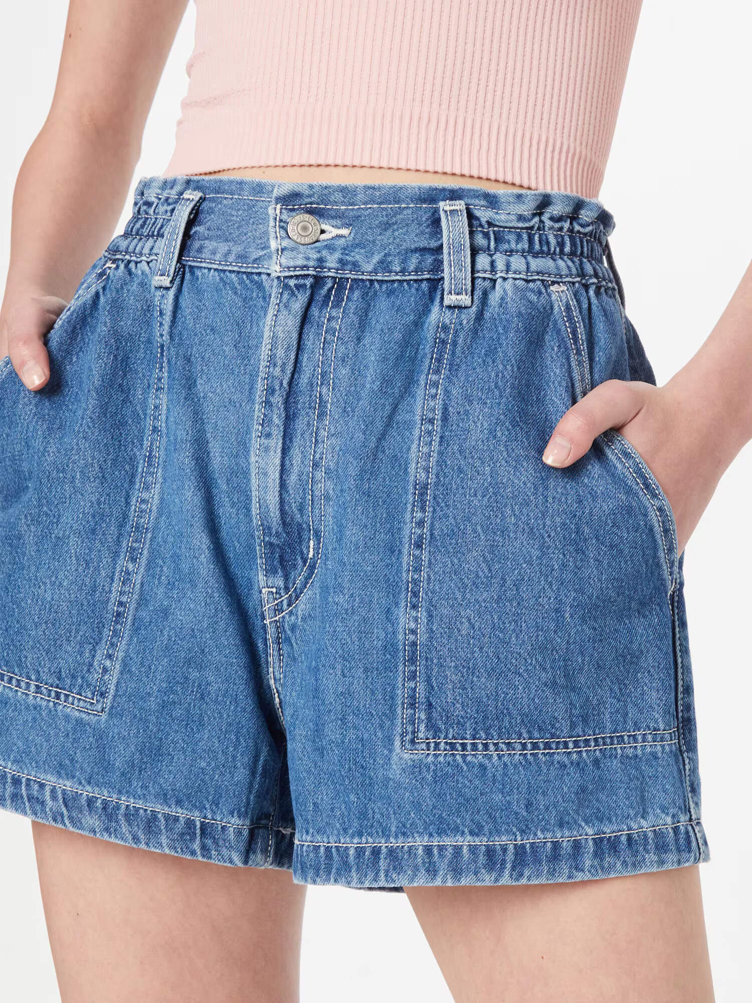 LEVI'S Kavbojke 'HIGH WAIST A LINE SHORT' moder denim - Pepit.si