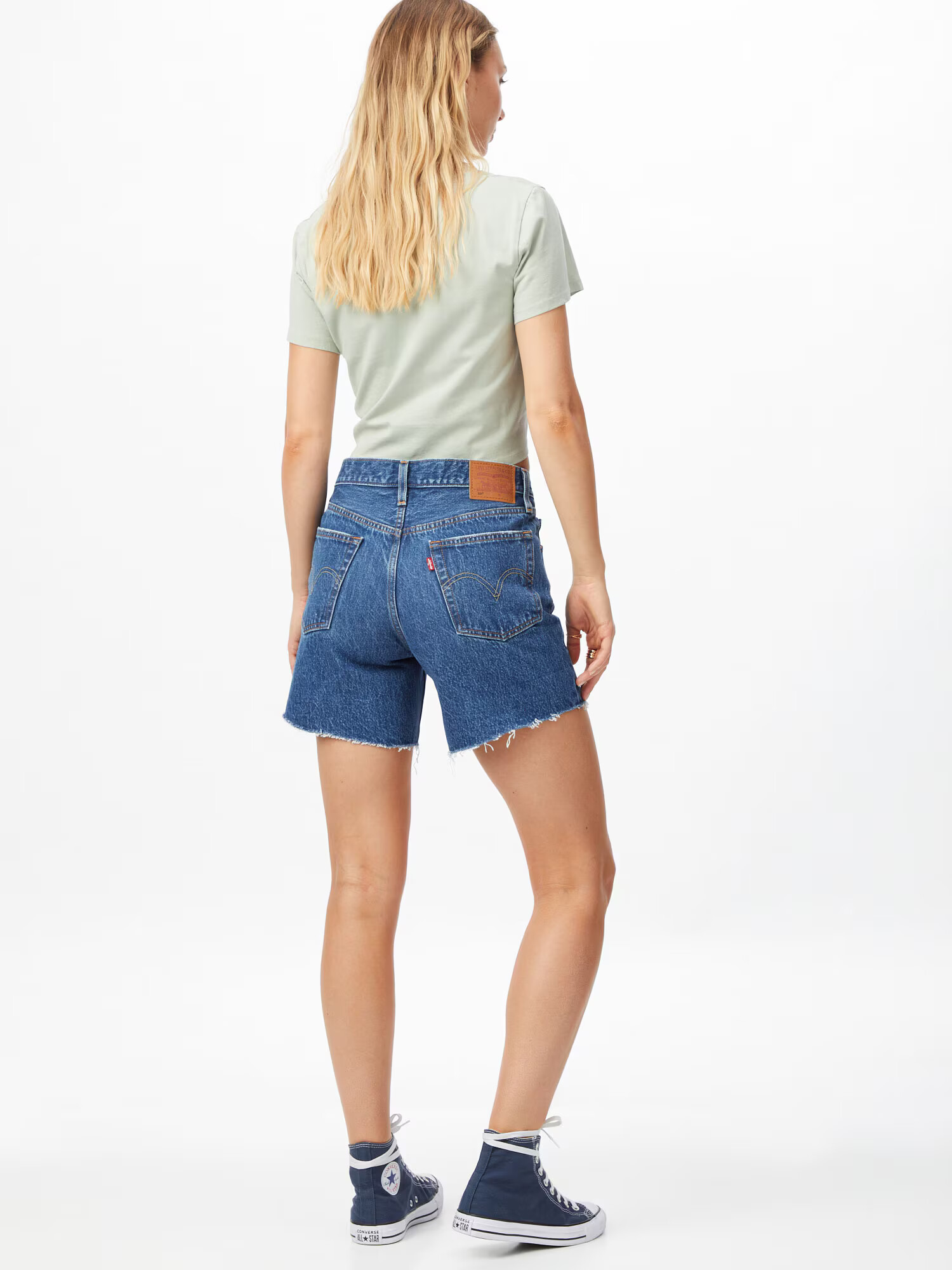 LEVI'S Kavbojke '501® ROLLED SHORT DARK INDIGO - WORN IN' moder denim - Pepit.si