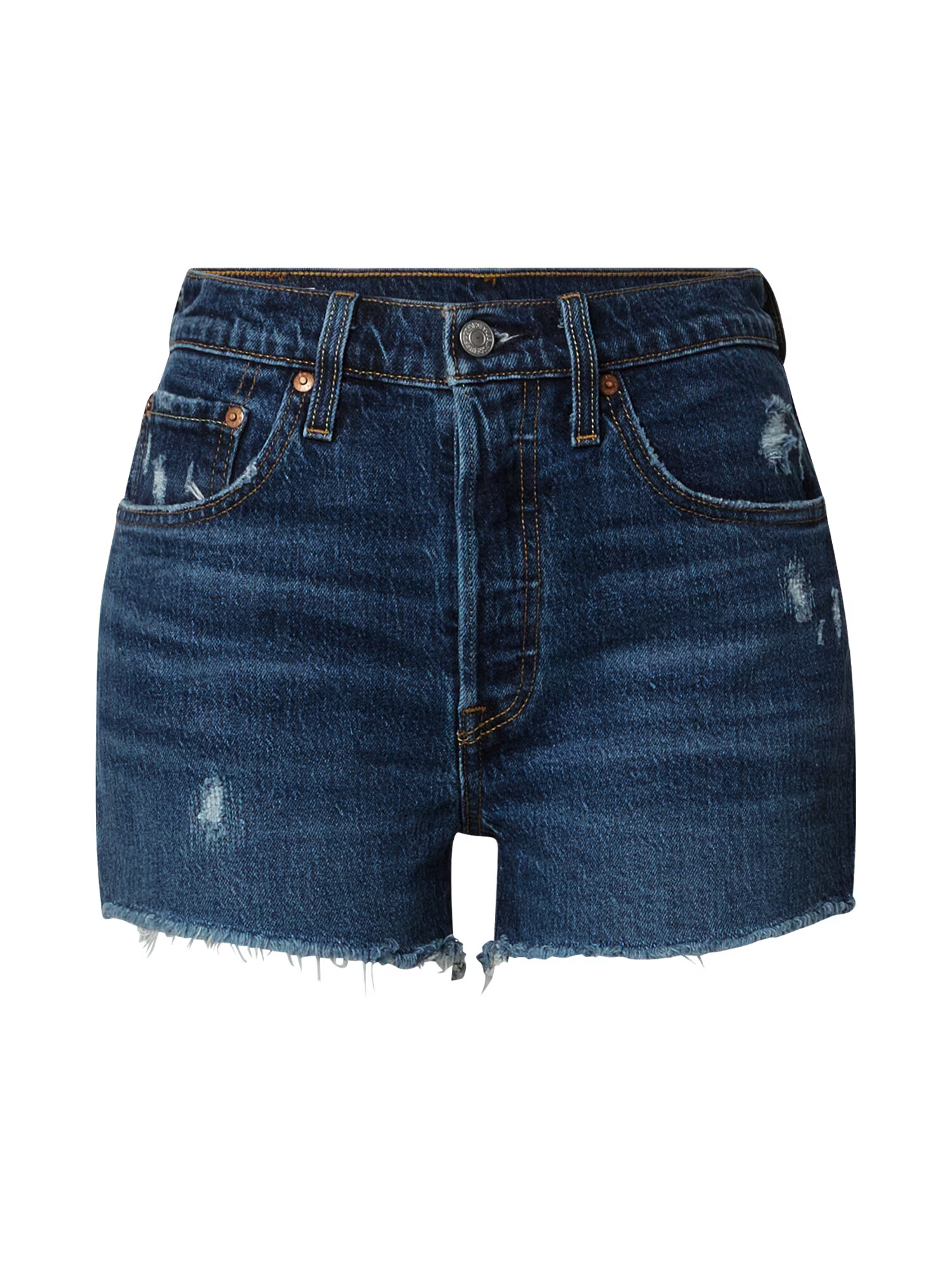 LEVI'S Kavbojke '501® ORIGINAL SHORT DARK INDIGO - WORN IN' temno modra - Pepit.si