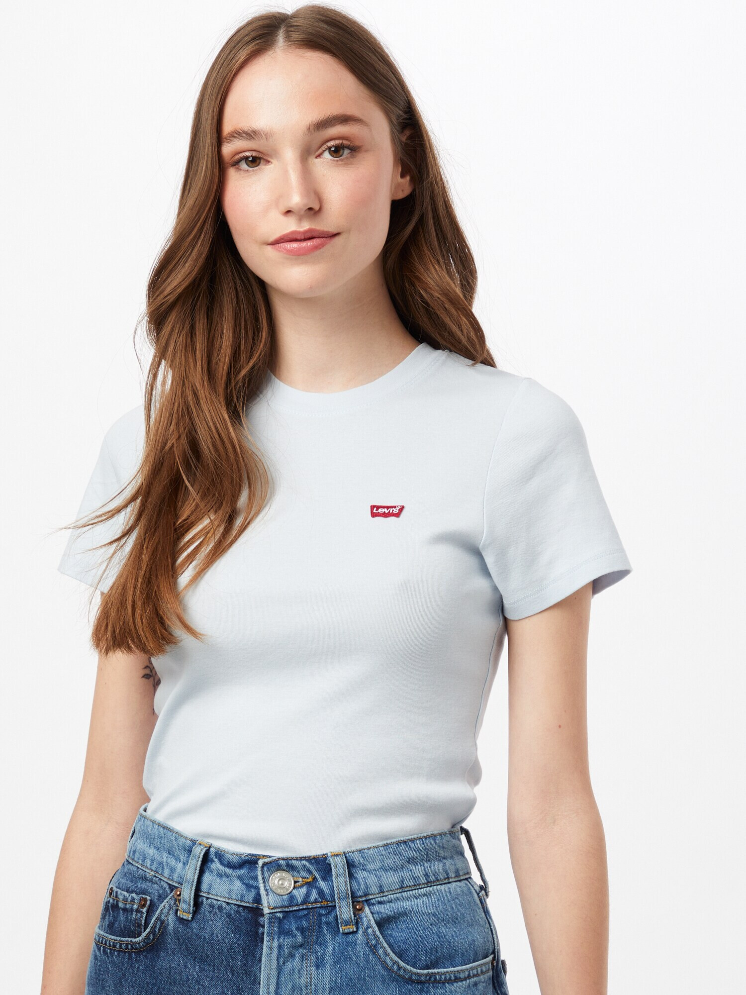 LEVI'S Majica 'Baby' pastelno modra / rdeča - Pepit.si