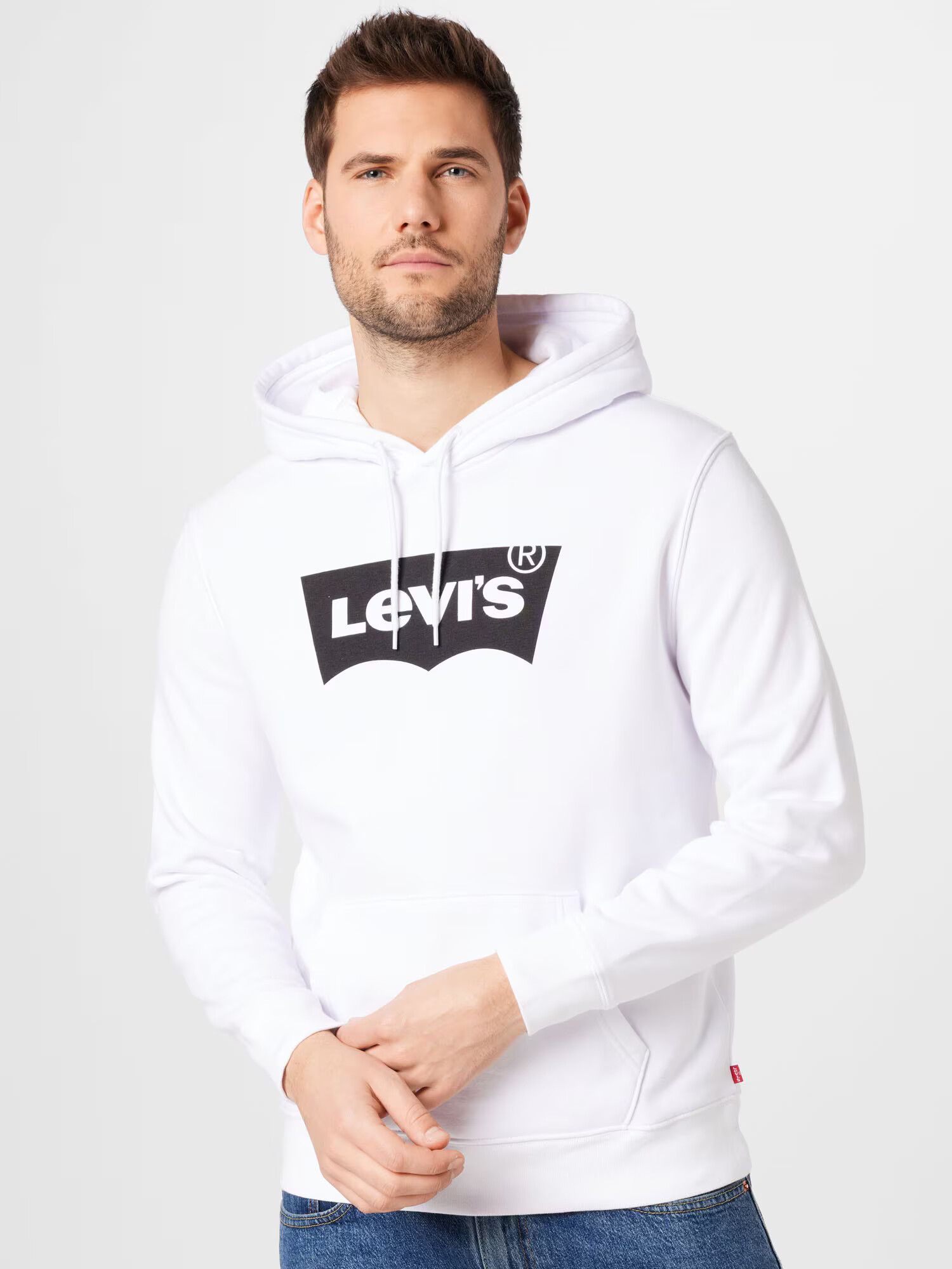 LEVI'S Majica 'LSE_T3 GRAPHIC HOODIE NEUTRALS' črna / bela - Pepit.si