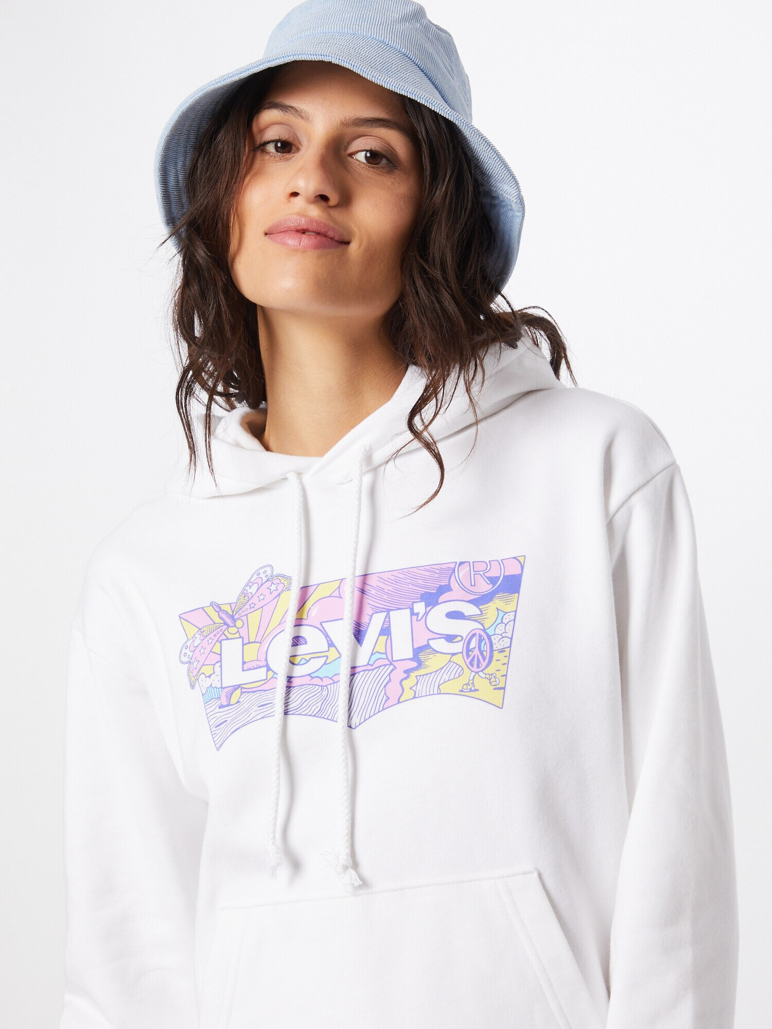 LEVI'S Majica 'GRAPHIC STANDARD HOODIE NEUTRALS' rumena / lila / mauve / bela - Pepit.si