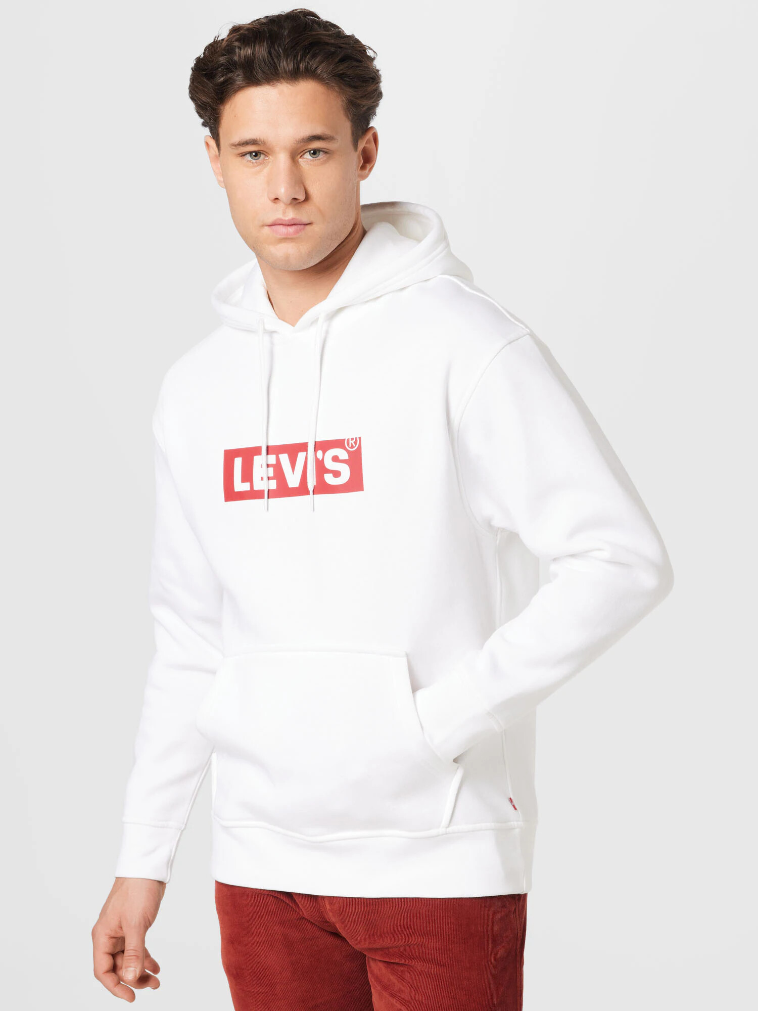 LEVI'S Majica 'T3 RELAXD GRAPHIC HOODIE NEUTRALS' rdeča / bela - Pepit.si