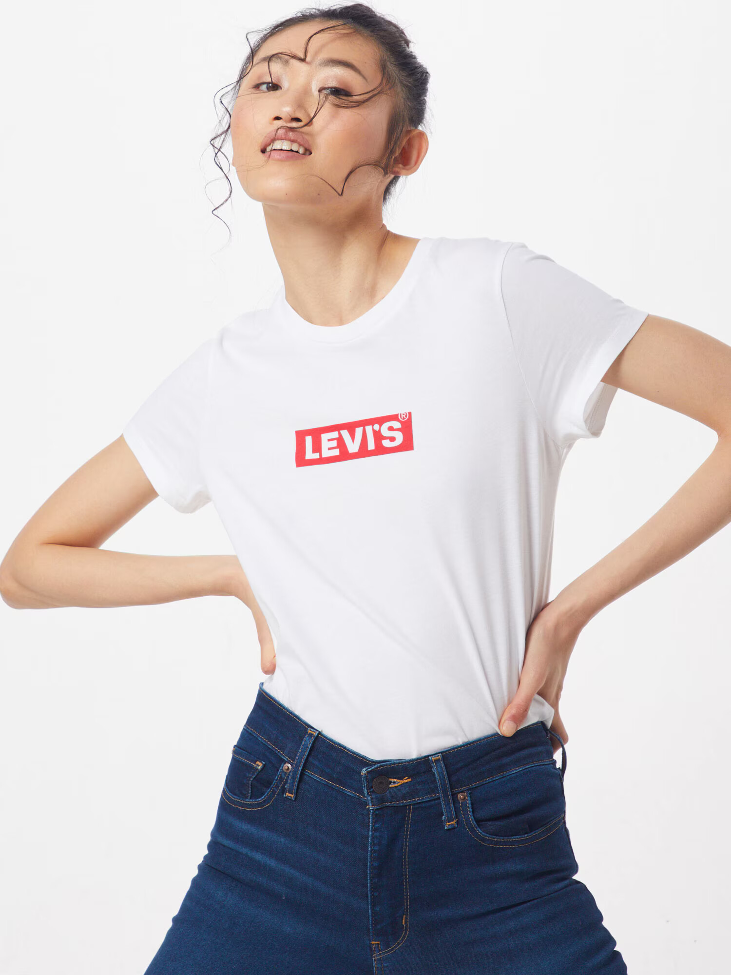 LEVI'S Majica 'THE PERFECT TEE NEUTRALS' rdeča / bela - Pepit.si