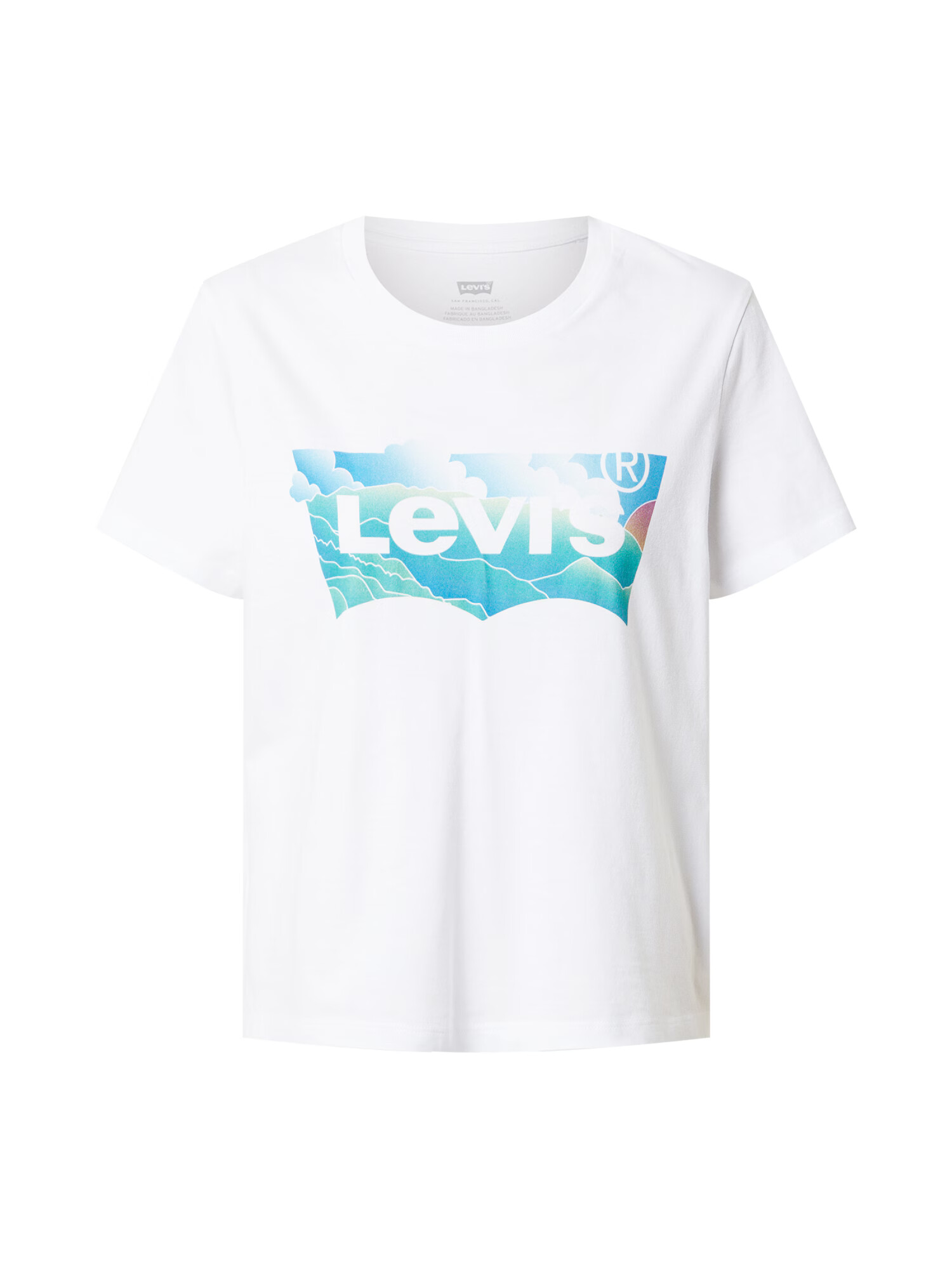 LEVI'S Majica 'GRAPHIC JORDIE TEE NEUTRALS' turkizna / bela - Pepit.si