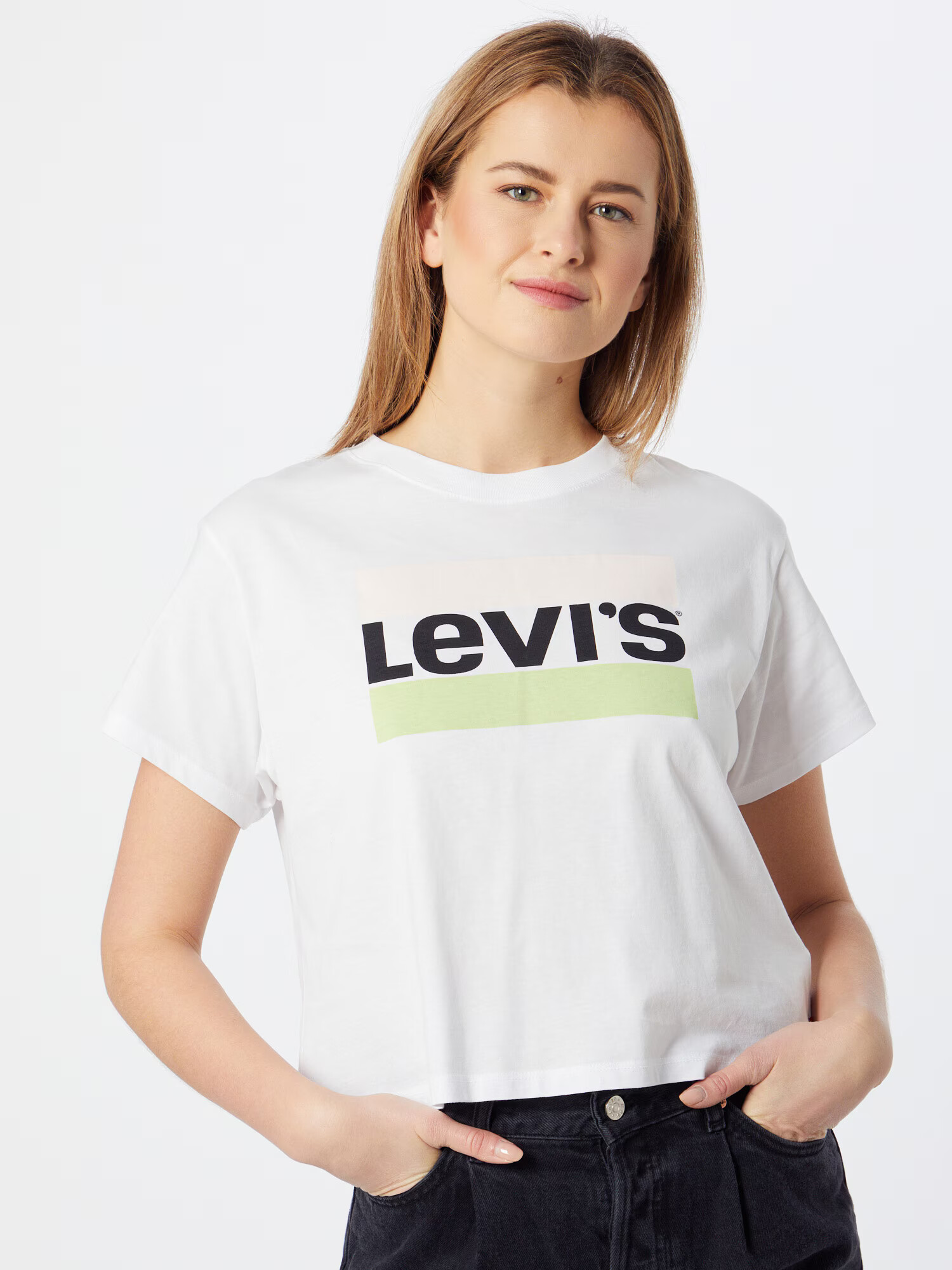 LEVI'S Majica zelena / črna / bela - Pepit.si