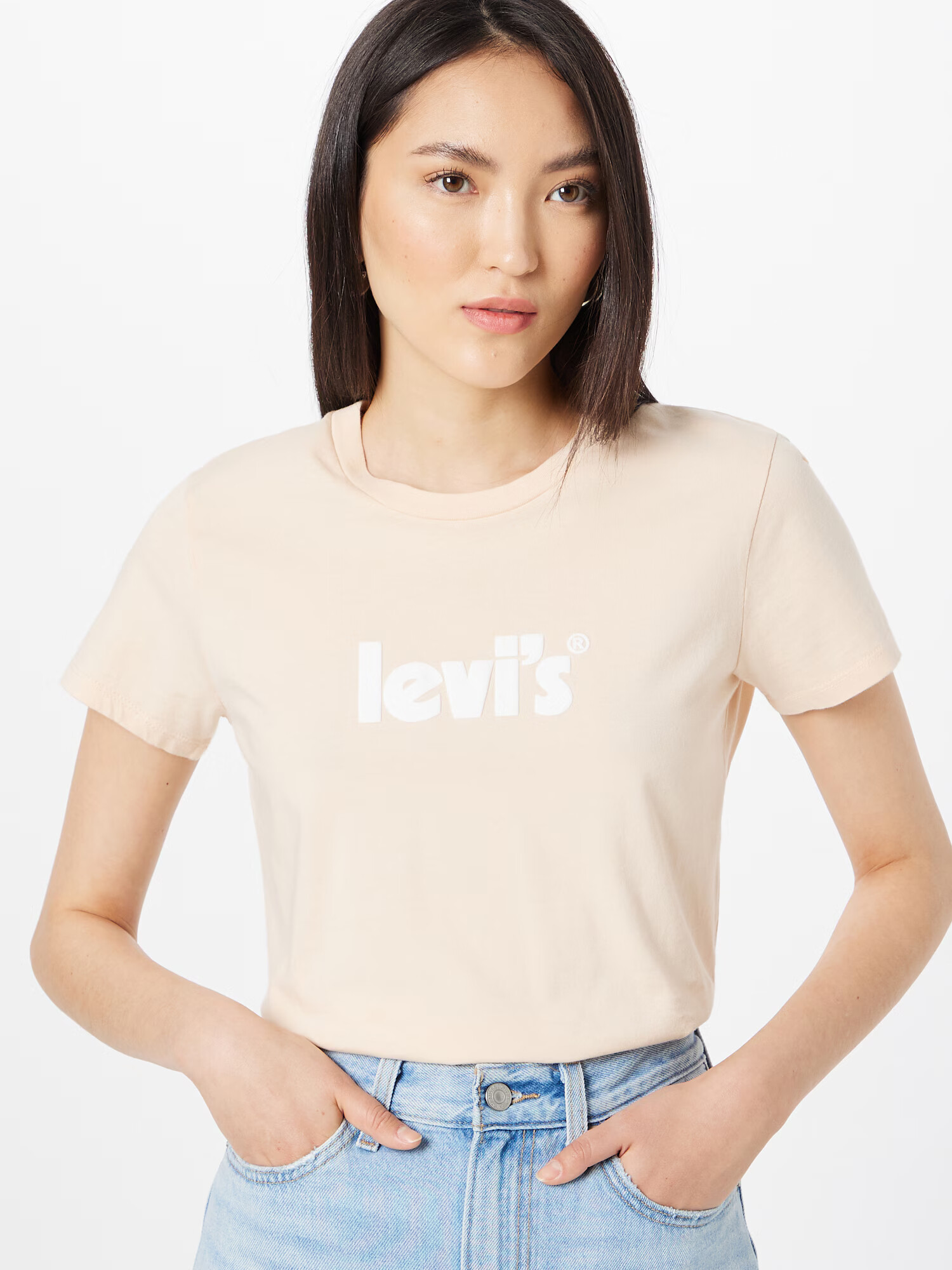 LEVI'S Majica 'THE PERFECT TEE REDS' bež / bela - Pepit.si