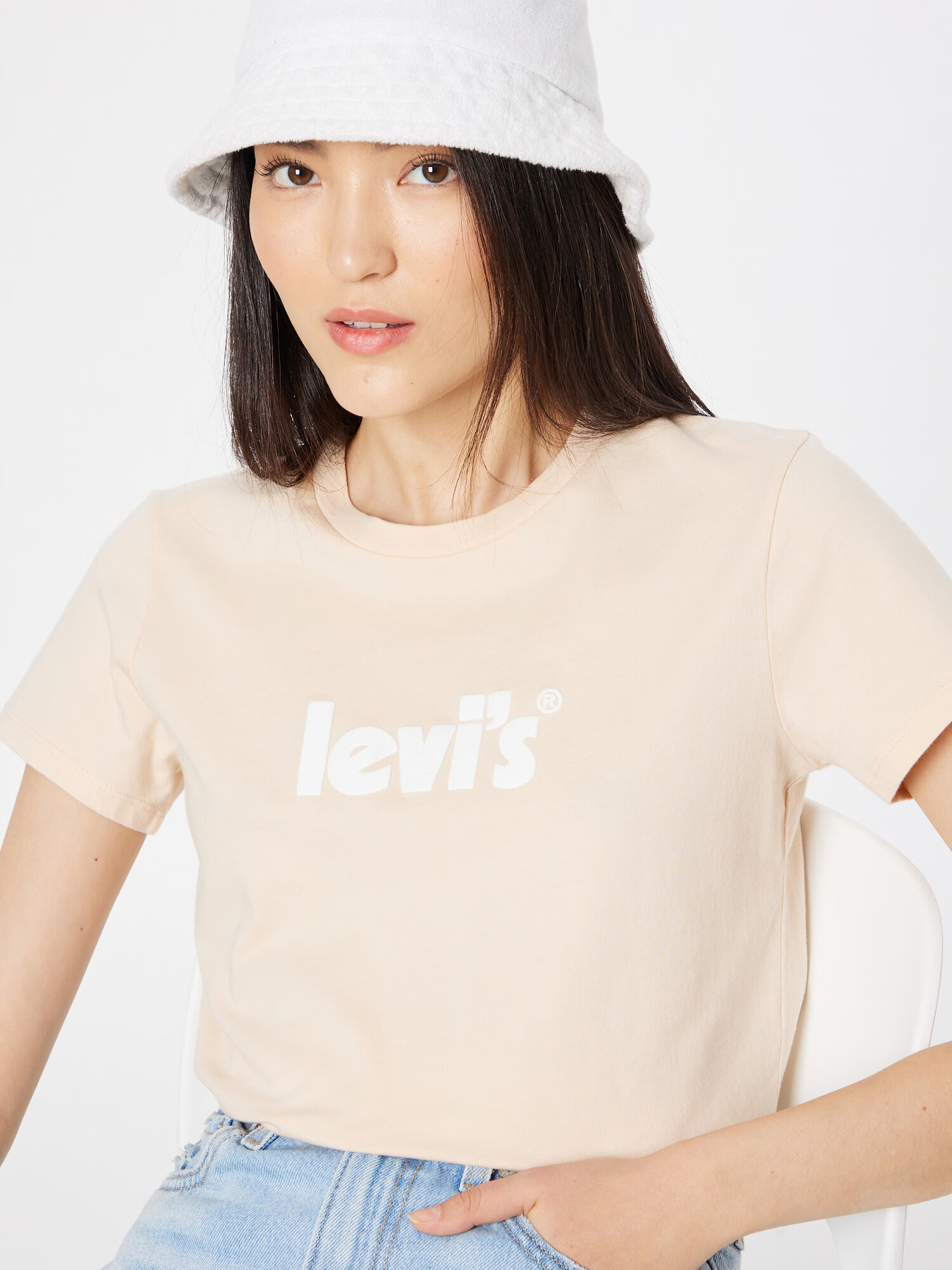 LEVI'S Majica 'THE PERFECT TEE REDS' bež / bela - Pepit.si