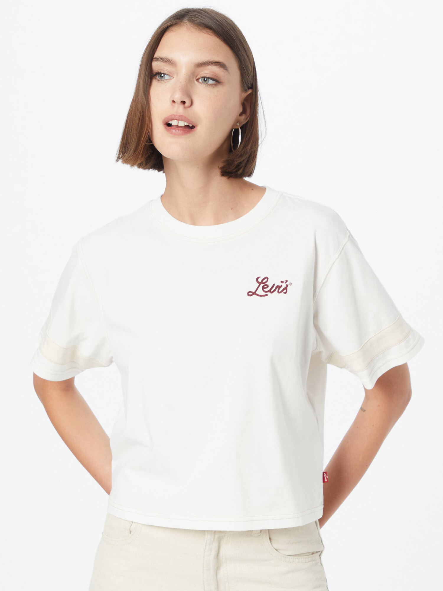 LEVI'S Majica 'GRAPHIC FOOTBALL TEE NEUTRALS' bež / bordo / off-bela - Pepit.si