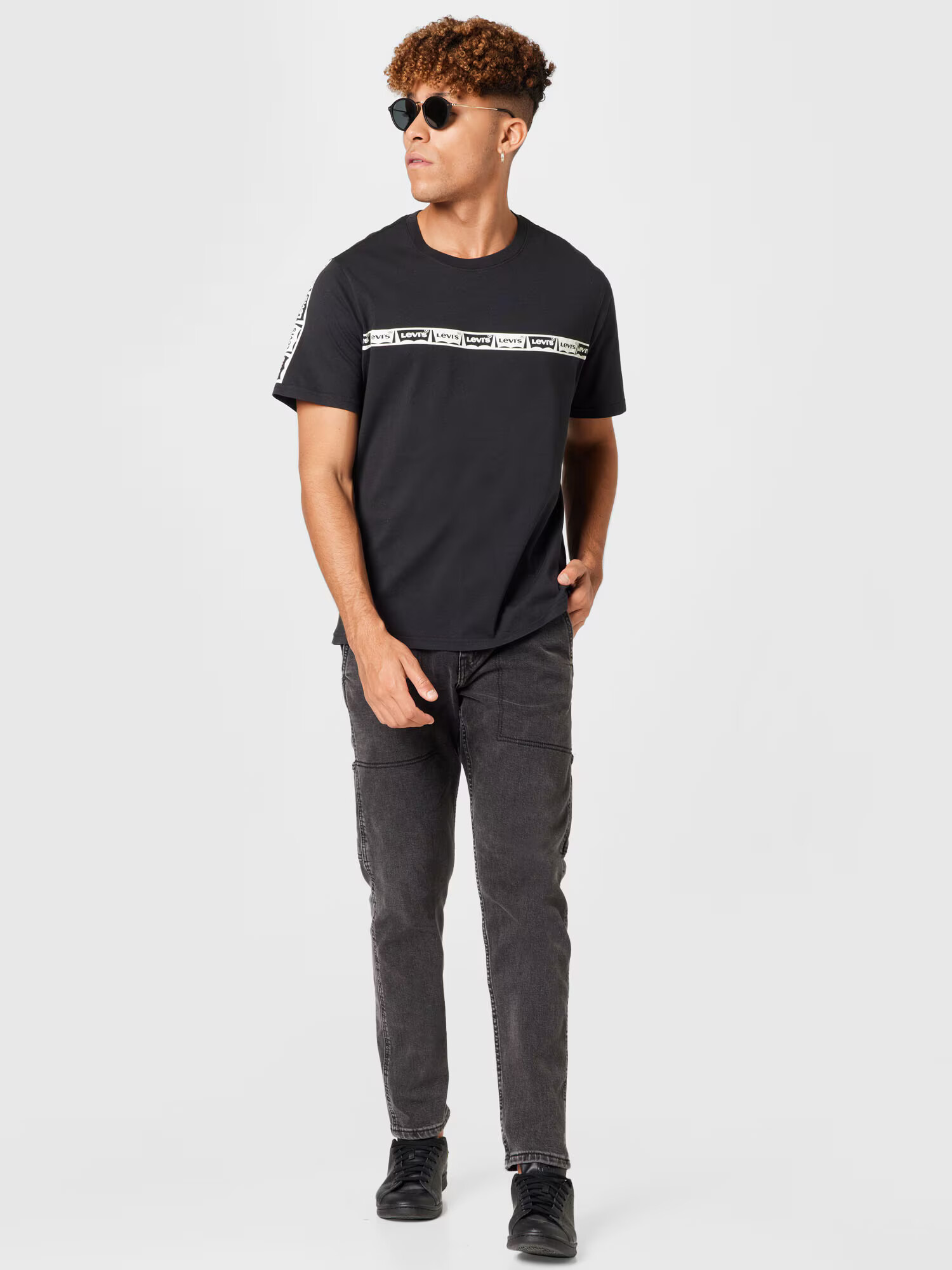 LEVI'S Majica 'SS RELAXED FIT TEE BLACKS' črna / bela - Pepit.si