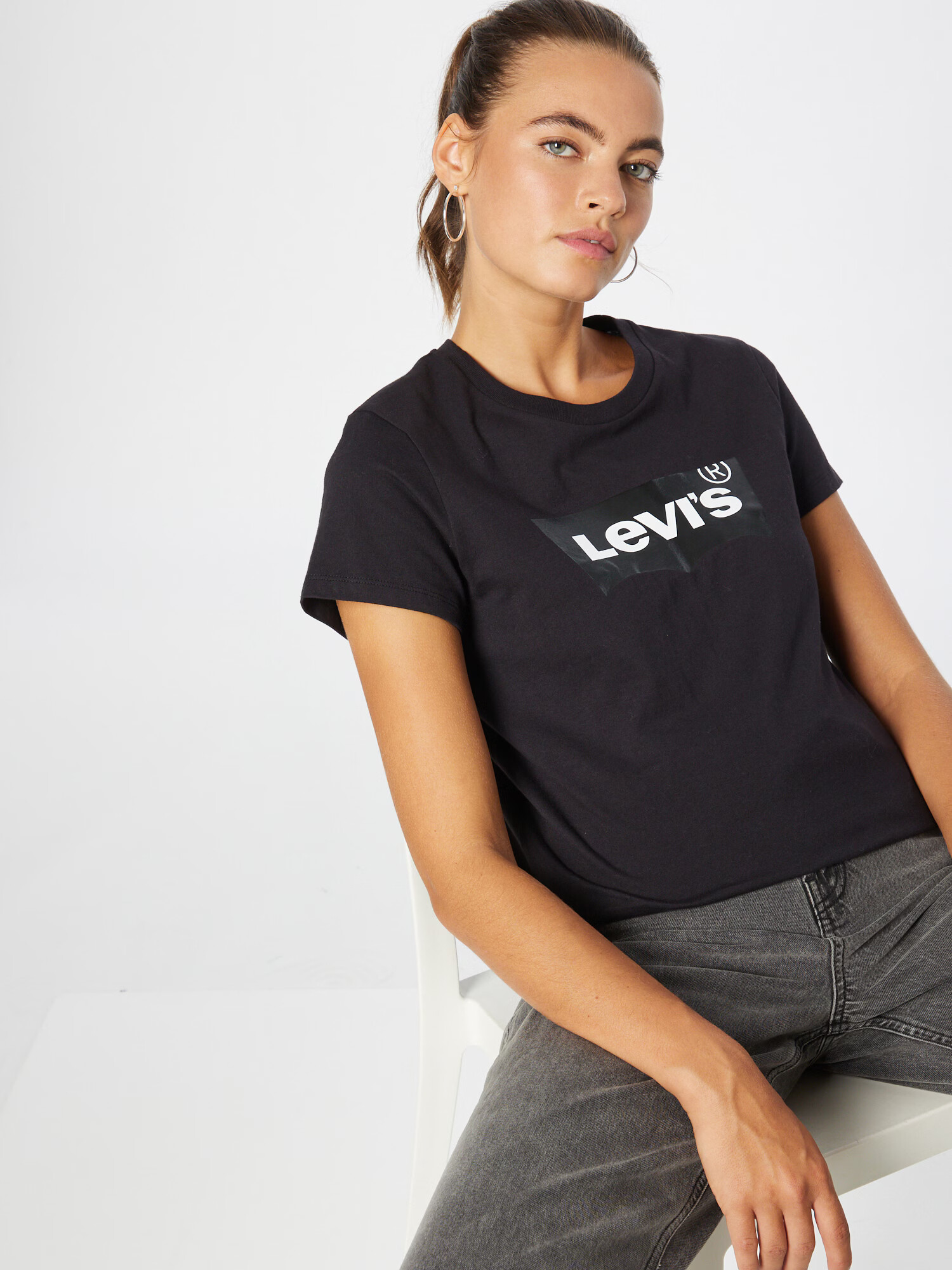 LEVI'S Majica 'THE PERFECT TEE BLACKS' črna / bela - Pepit.si