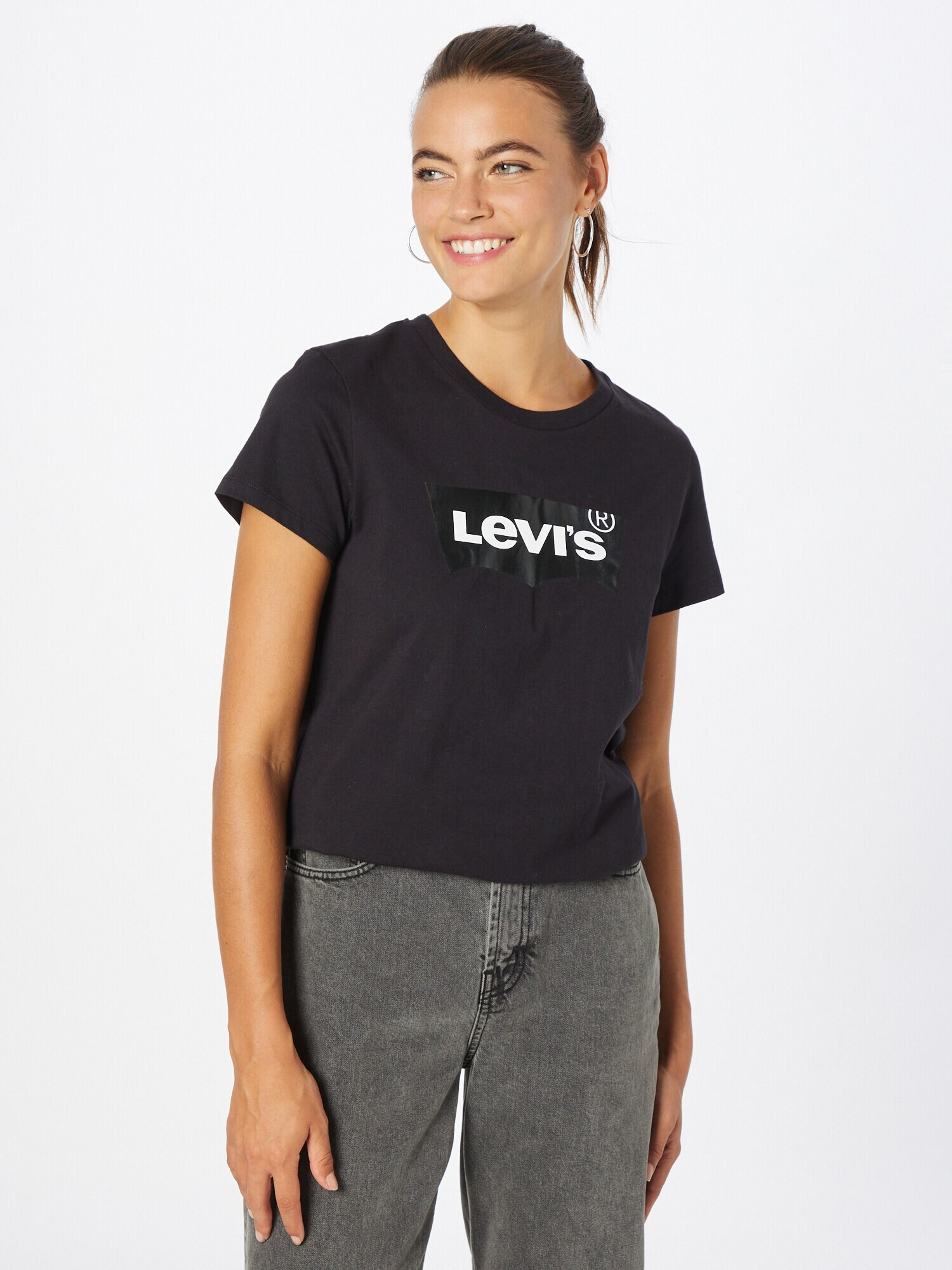 LEVI'S Majica 'THE PERFECT TEE BLACKS' črna / bela - Pepit.si