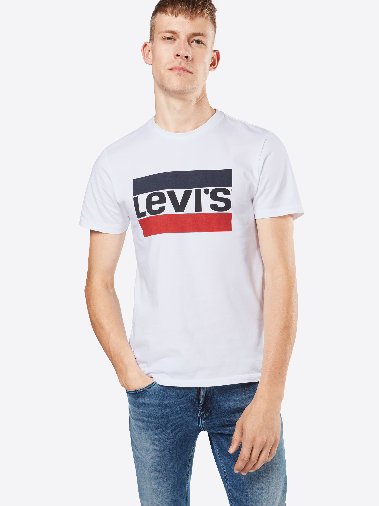 LEVI'S Majica 'SPORTSWEAR LOGO GRAPHIC NEUTRALS' mornarska / karminsko rdeča / črna / bela - Pepit.si