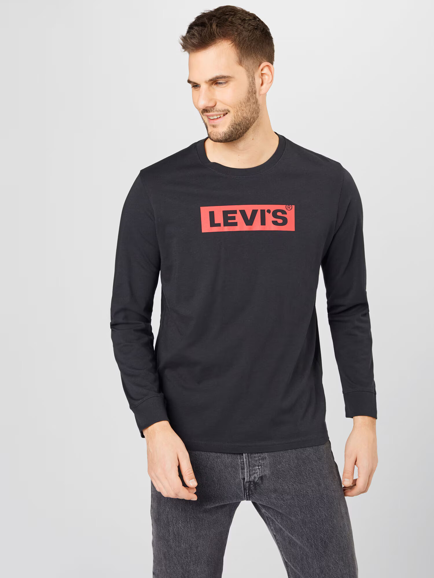 LEVI'S Majica 'RELAXED LS GRAPHIC TEE BLACKS' melona / črna - Pepit.si