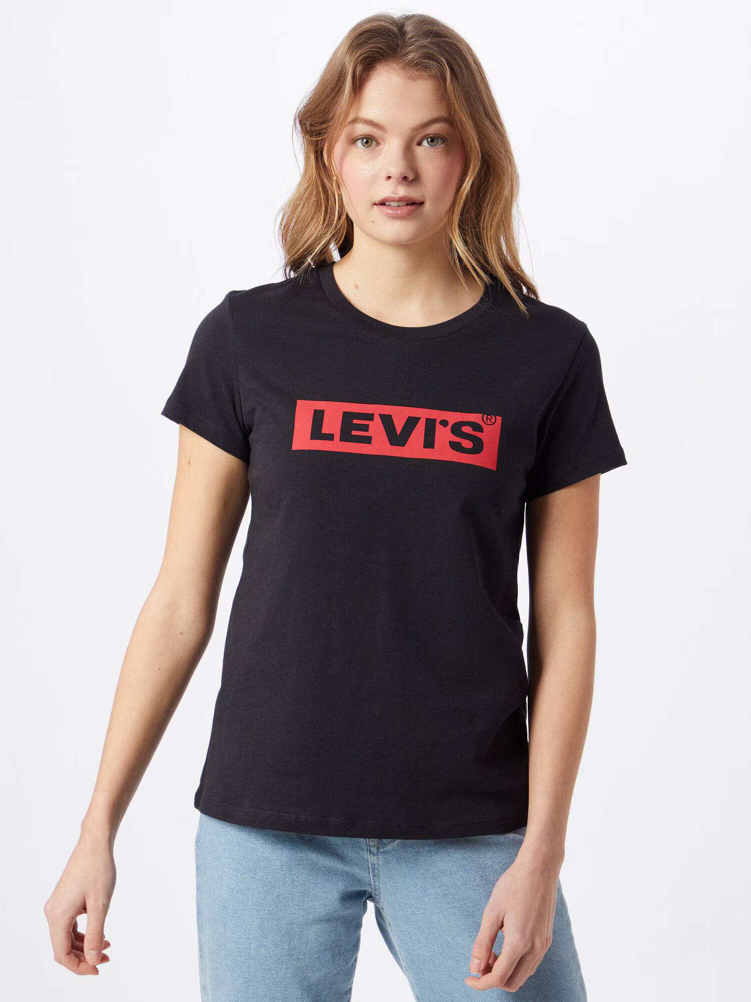 LEVI'S Majica 'THE PERFECT TEE BLACKS' rdeča / črna - Pepit.si